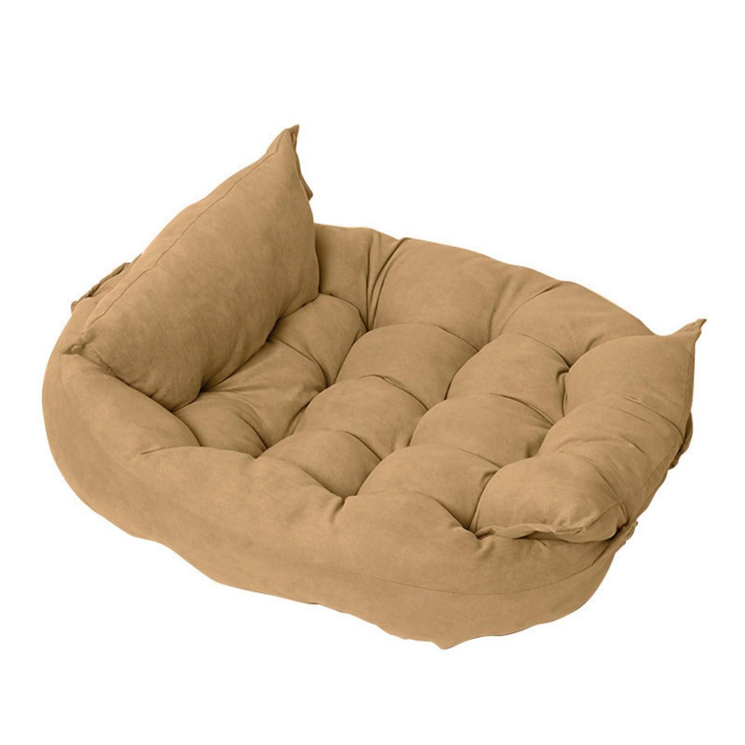 LuxusKollektion Hundebett Hundebett/Katzenbett Donut Plüsch Gelb S
