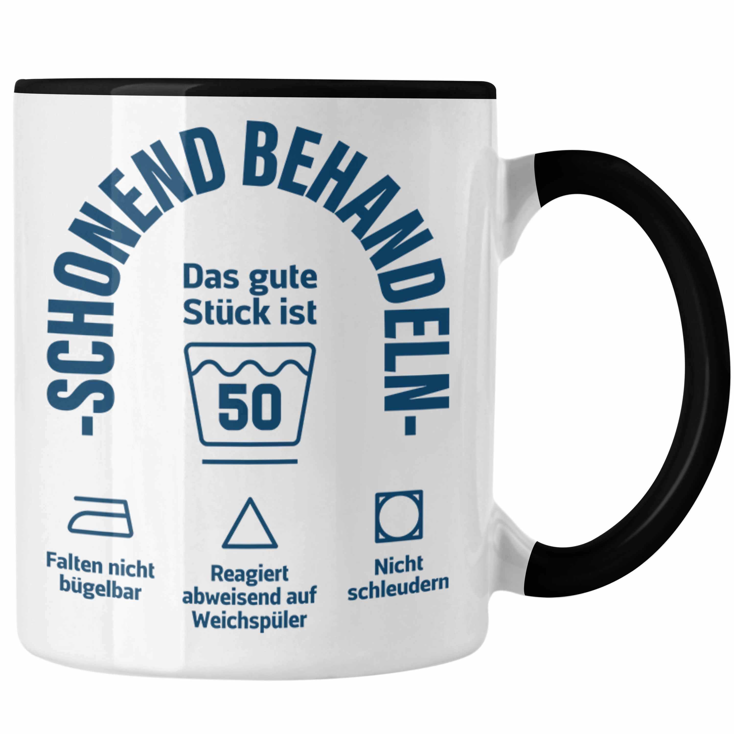 Geburtstag Tasse Trendation Geburtstag mit 50. Frauen - Männer Tasse Schwarz Geschenkidee Sprüch Frau Mann Trendation 50er