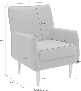 DOMO collection Sessel Sonce, individuell erweiterbar, Polstersessel für Terrasse, Garten und Balkon, speziell für Outdoor