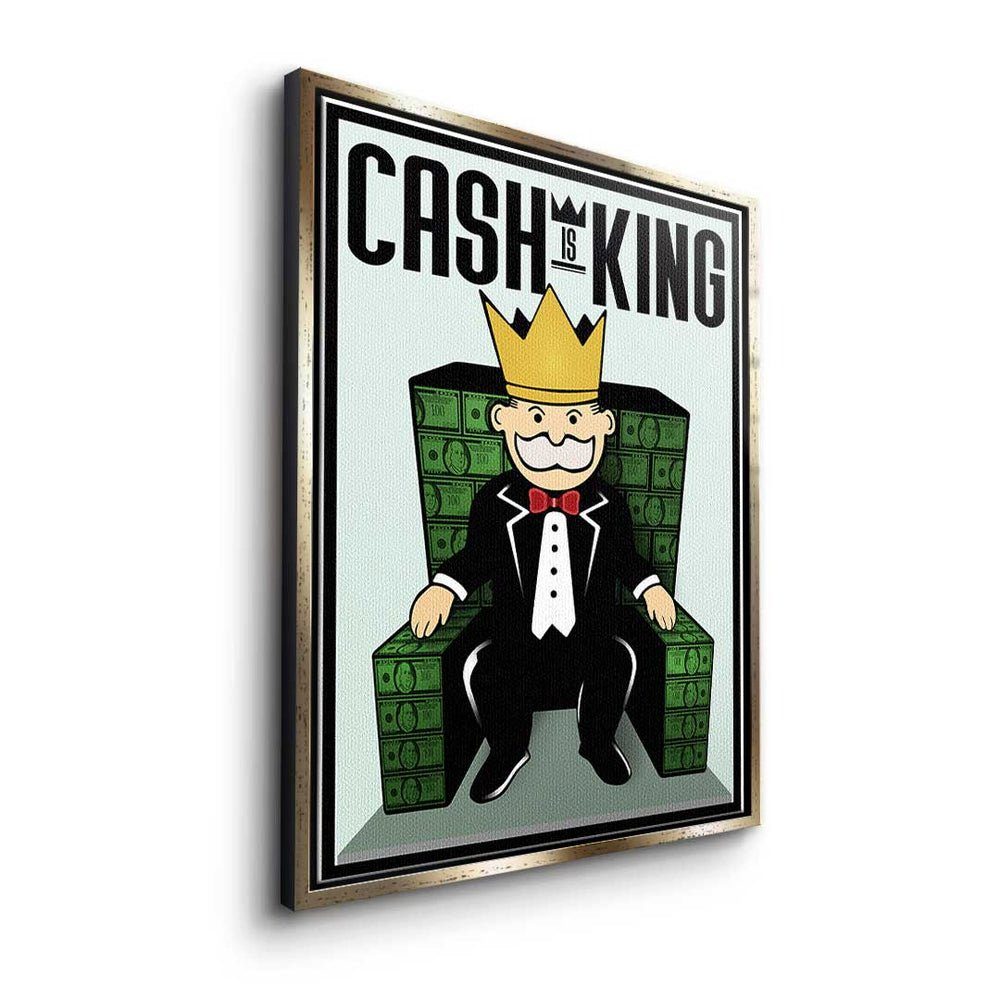 King Rahmen - Er - - Leinwandbild, Motivationsbild Premium Pop Cash goldener DOTCOMCANVAS® Art - is Leinwandbild
