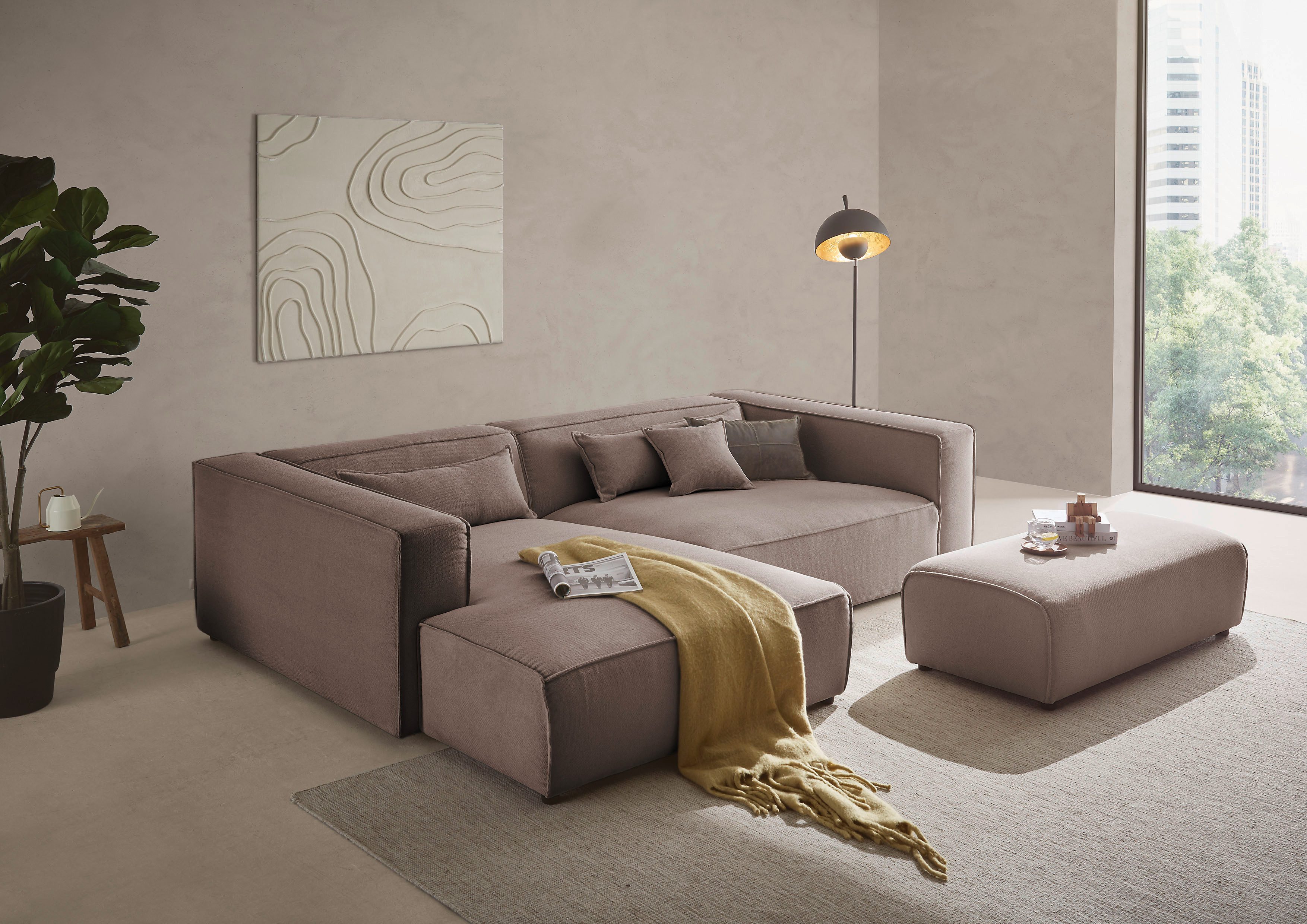 LeGer Home by Lena Gercke Ecksofa PIARA XXL, L-Form, Schlaffunktion, Cord, günstig online kaufen