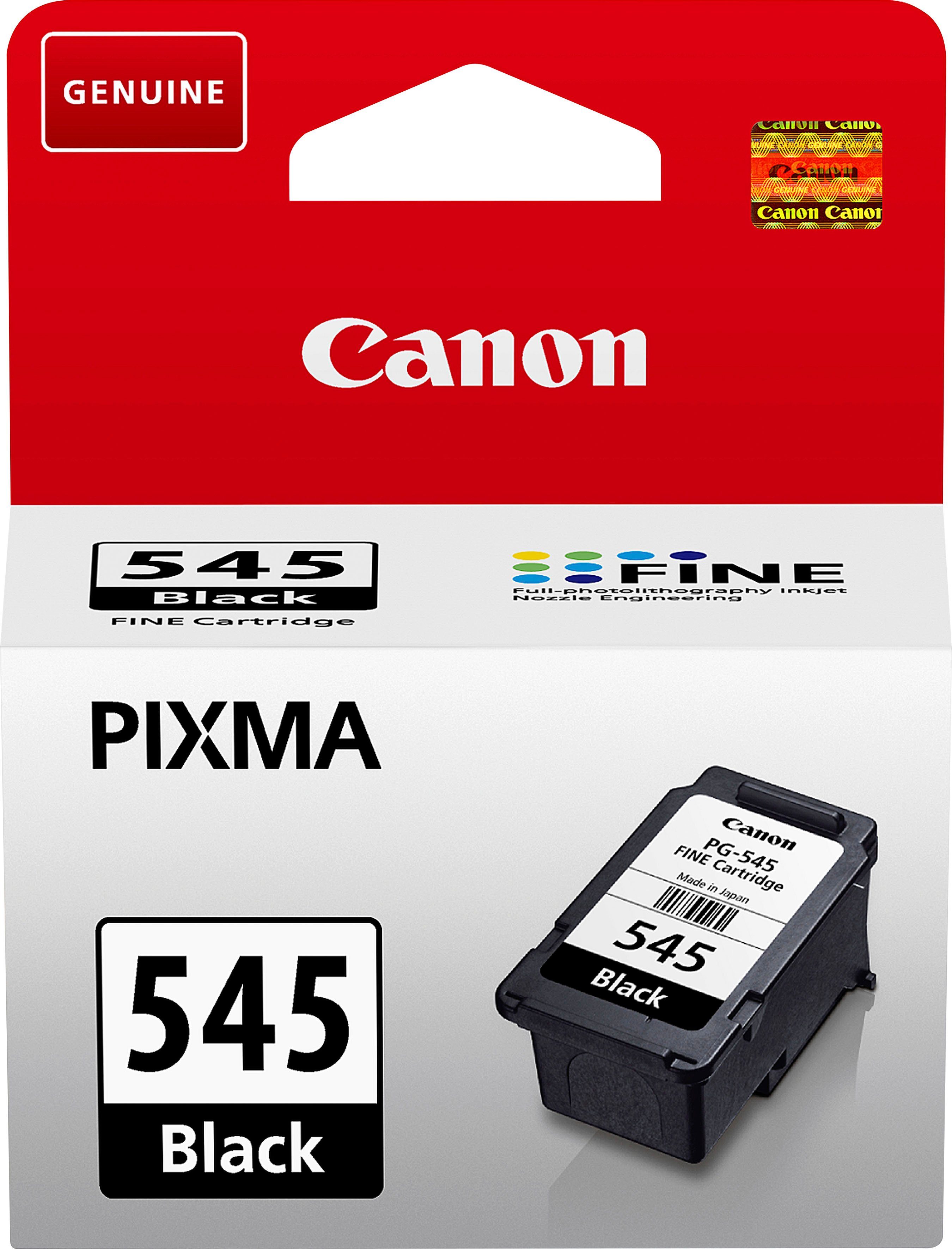 Canon PG-545 Tintenpatrone (original Zuverlässigkeit Druckerpatrone 545 Kompatibilität, schwarz), Maximale