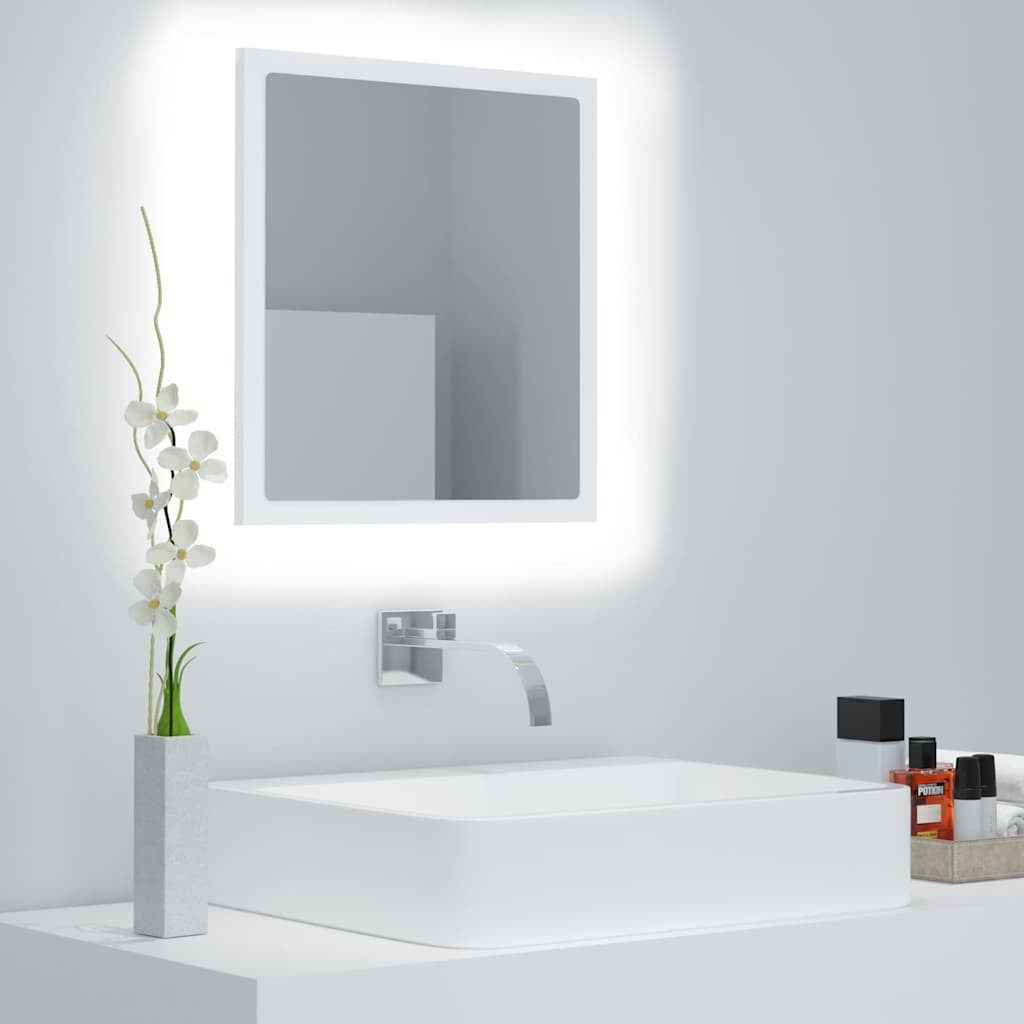 vidaXL Badezimmerspiegelschrank vidaXL LED-Badspiegel Weiß 40x8,5x37 cm Acryl
