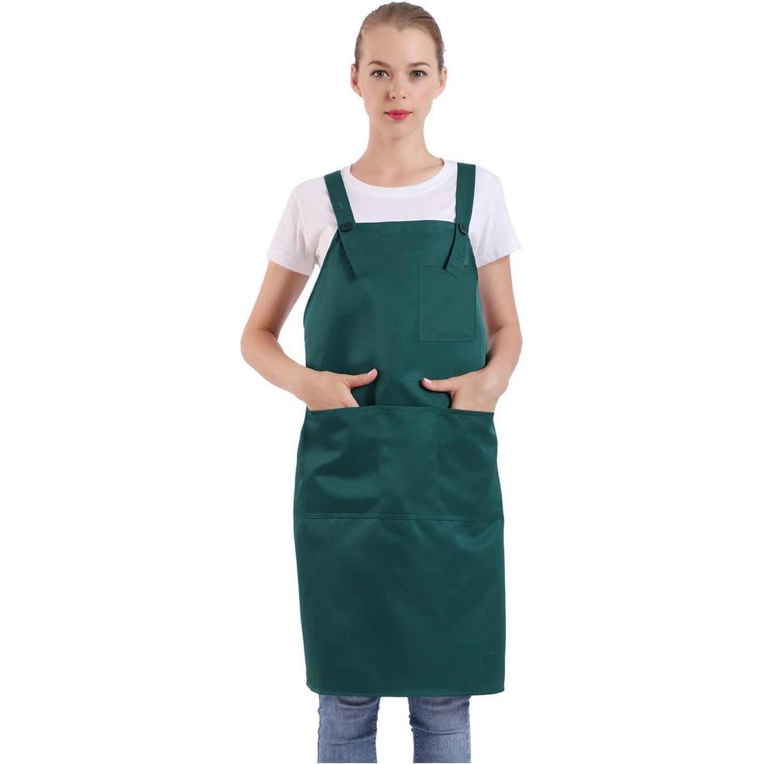 LuxusKollektion Kochschürze Schürze Tasche verstellbar Damen Herren Küche Kochen Grün