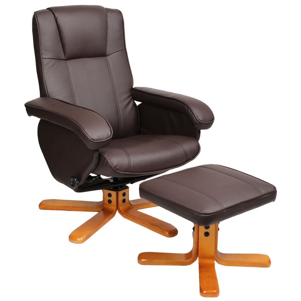 SVITA Relaxsessel CHARLES (Set, 2-St., Relaxsessel mit Hocker), 360° drehbar, mit Fußablage, Wippmechanismus, bequem gepolstert