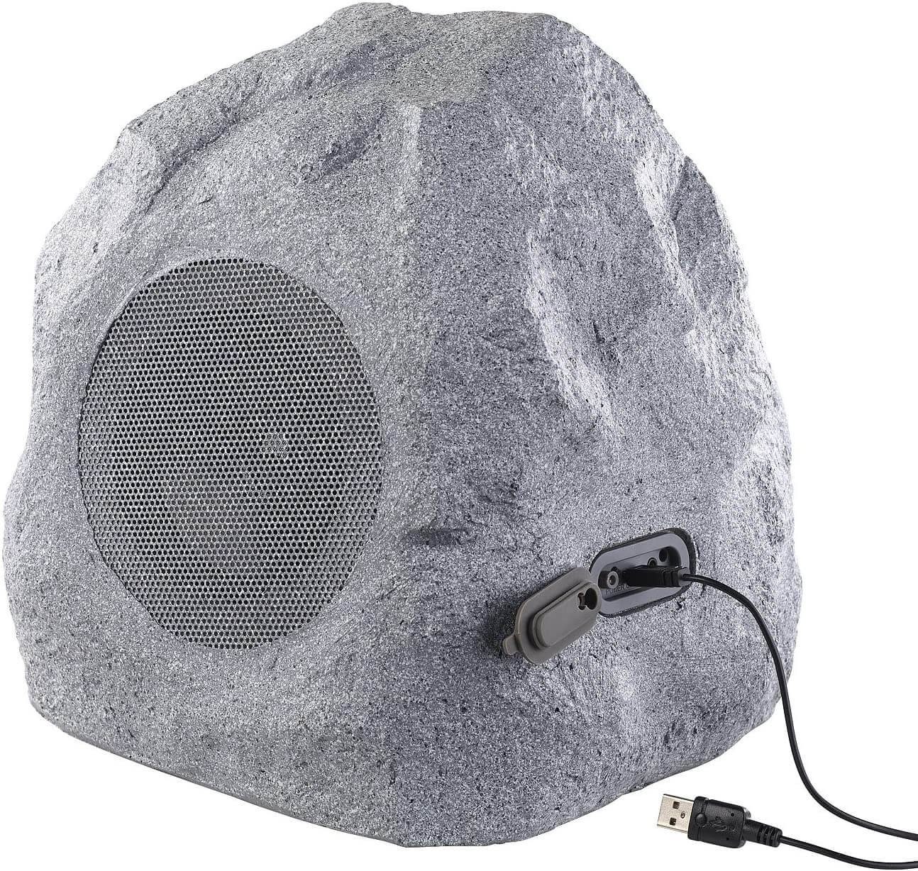 auvisio Gartenlautsprecher MSS-430.rock Garten- und Outdoor-Lautsprecher  Stein-Design Bluetooth IPX4 Außenlautsprecher Außenlautsprecher (15 W)