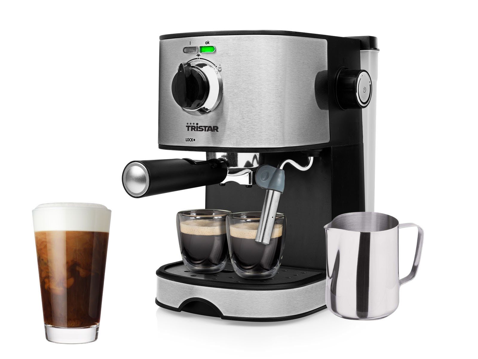 Tristar Espressomaschine, italienische Siebdruck Kaffee &  Siebträger-Maschine mit Milchaufschäumer für Latte Macchiato & Cappuccino  Espressokocher online kaufen | OTTO