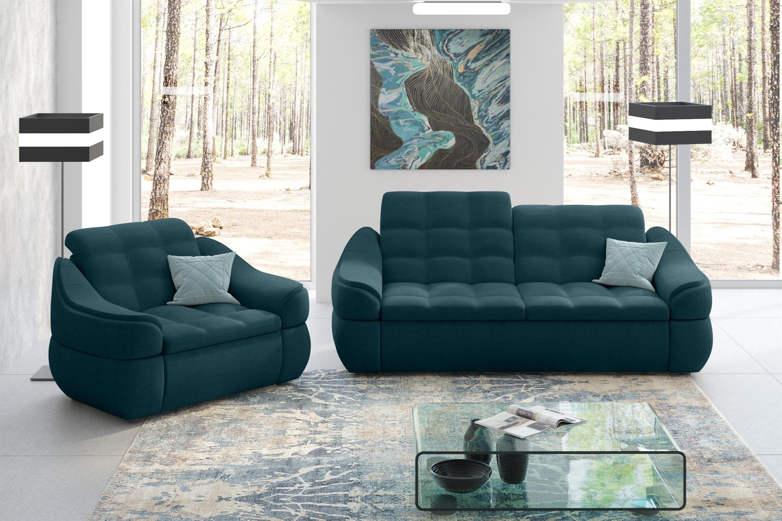 Stylefy Polstergarnitur Alisa, (Set (2-tlg), bestehend aus 2-Sitzer Sofa und Sessel, Modern Design, made in Europa