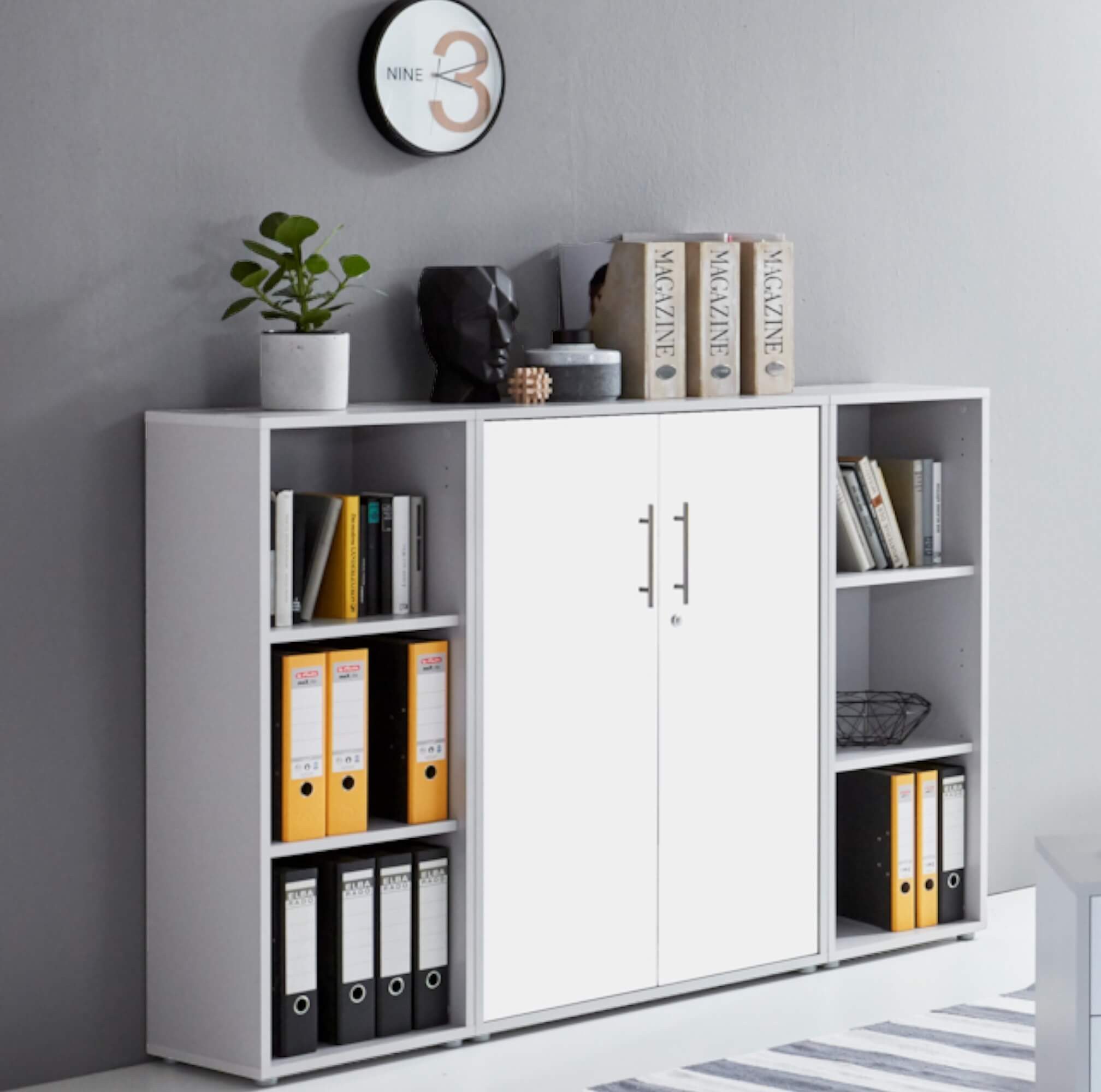 BMG Möbel Büromöbel-Set Office Edition Mini Set 5, Büromöbel komplett Set Arbeitszimmer Homeoffice inkl. Rollcontainer