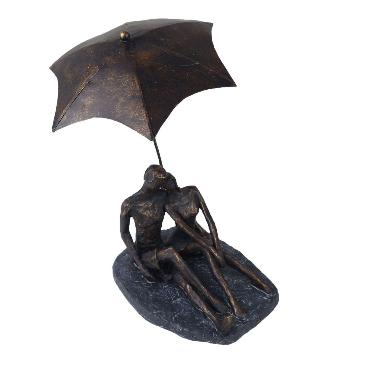 Dekoobjekt Polystone Figur Deko ca. 31x17cm Skulptur bronze Rendezvous Dekofigur