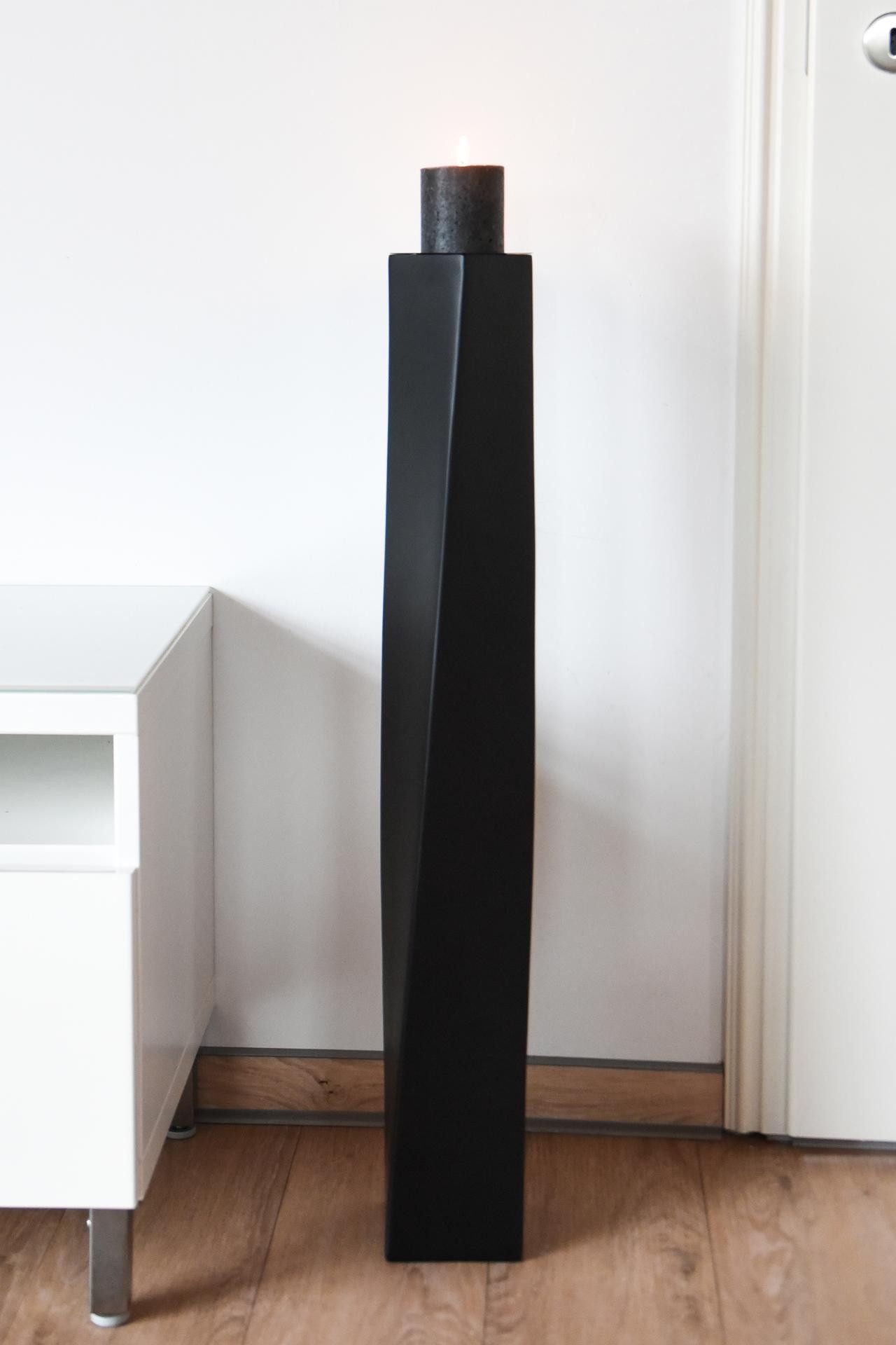 VIVANNO Bodenvase Kerzenständer Standkerzenhalter Fiberglas Schwarz günstig online kaufen