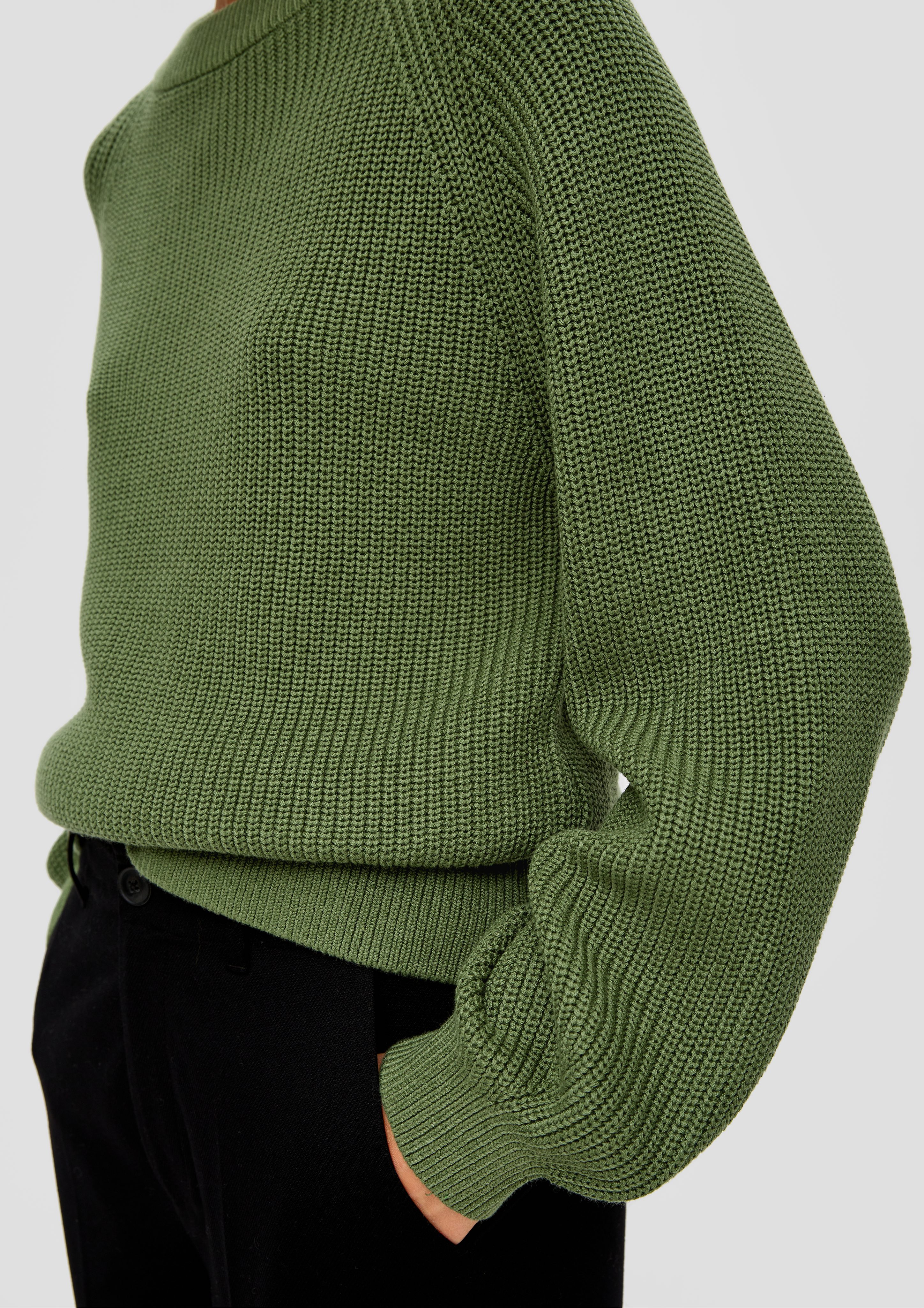 s.Oliver grün aus Baumwollmix Pullover Strickpullover