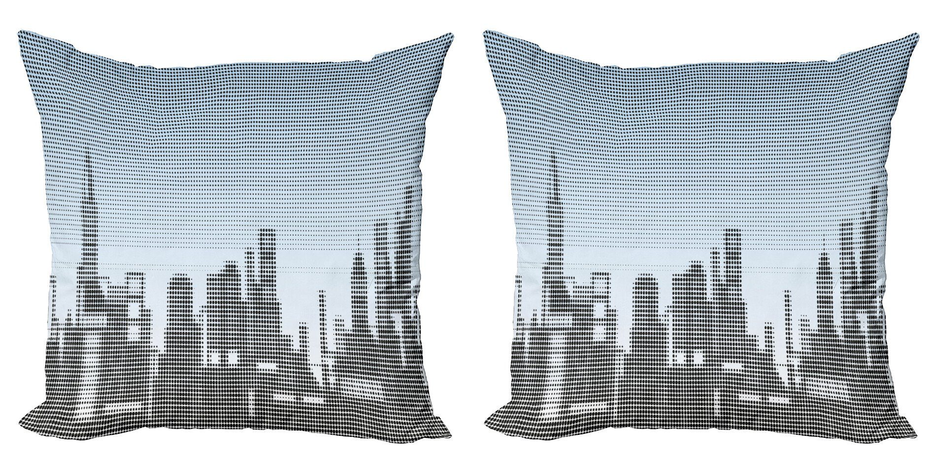 Futuristisch Stadt-Skyline Doppelseitiger Abakuhaus Digitaldruck, Accent Digital (2 Modern Stück), Kissenbezüge