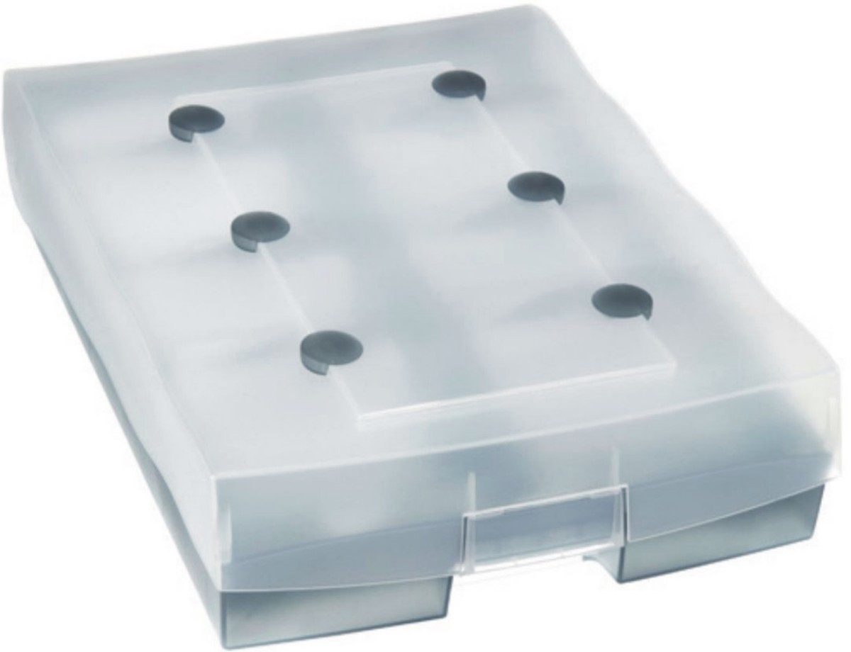 HAN-Bürogeräte Karteikasten Archivbox Croco-Duo für 2500 Karten inkl. A-Z Register grau/transluzen