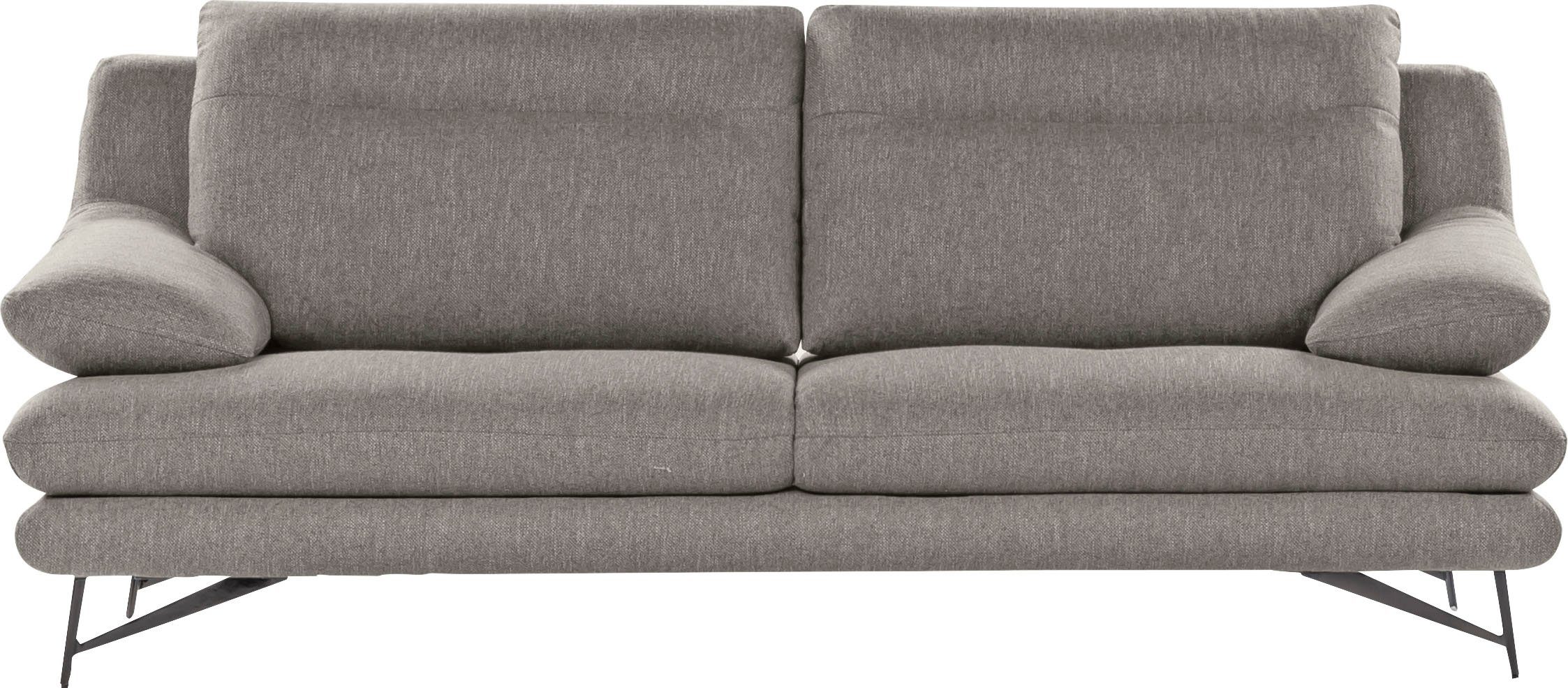 CALIA ITALIA 2,5-Sitzer Cezanne, elegant und bequem, aufwendige Detailverarbeitung, im Strukturbezug, wahlweise mit Sitztiefenverstellung