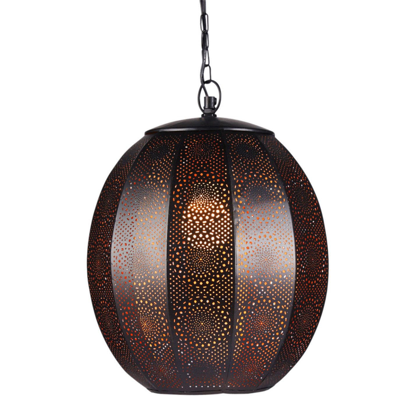Marrakesch Orient & Mediterran Interior Pendelleuchte Pendelleuchte Konoos im orientalischen Stil, aus Metall, Schwarz 35 cm, Handarbeit
