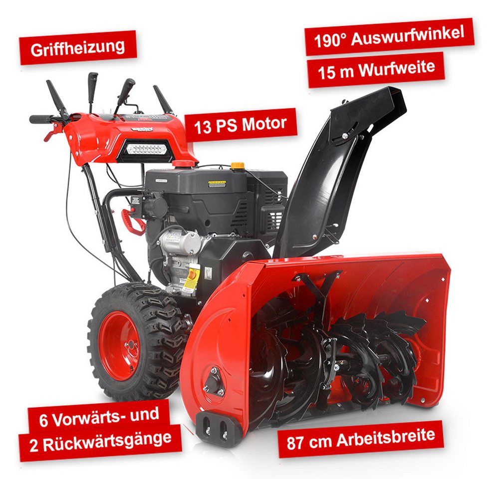 Thumbnail - Hecht Benzin-Schneefräse mit Elektrostart Griffheizung LED-Scheinwerfer 8 Gänge, 87,00 cm Arbeitsbreite, 15 m Wurfweite