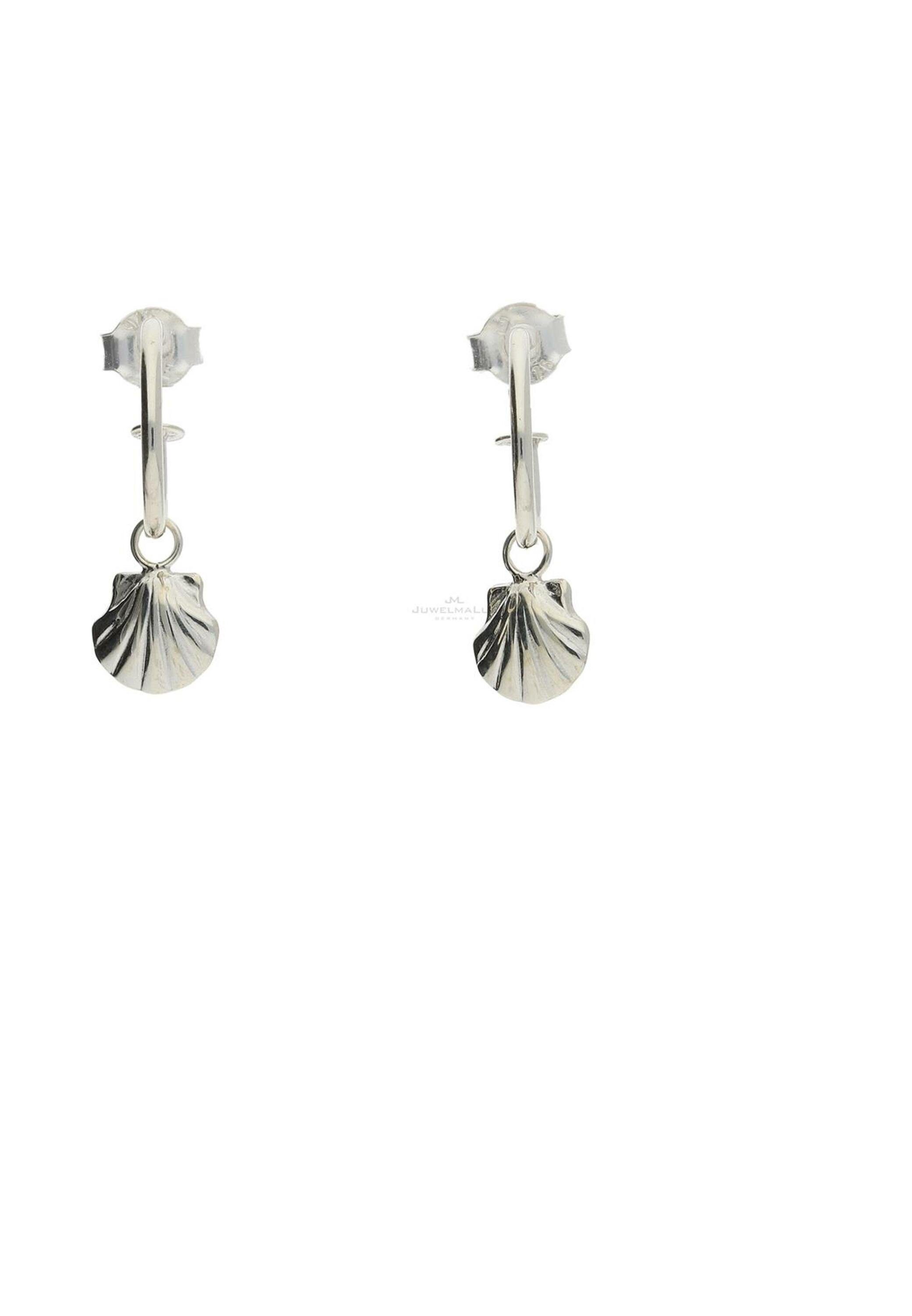 Damen (2-tlg), Muschel Paar inkl. Schmuckschachtel Ohrringe Silber Halbcreolen JuwelmaLux mm Silber 12 925/000, Creolen Creolen