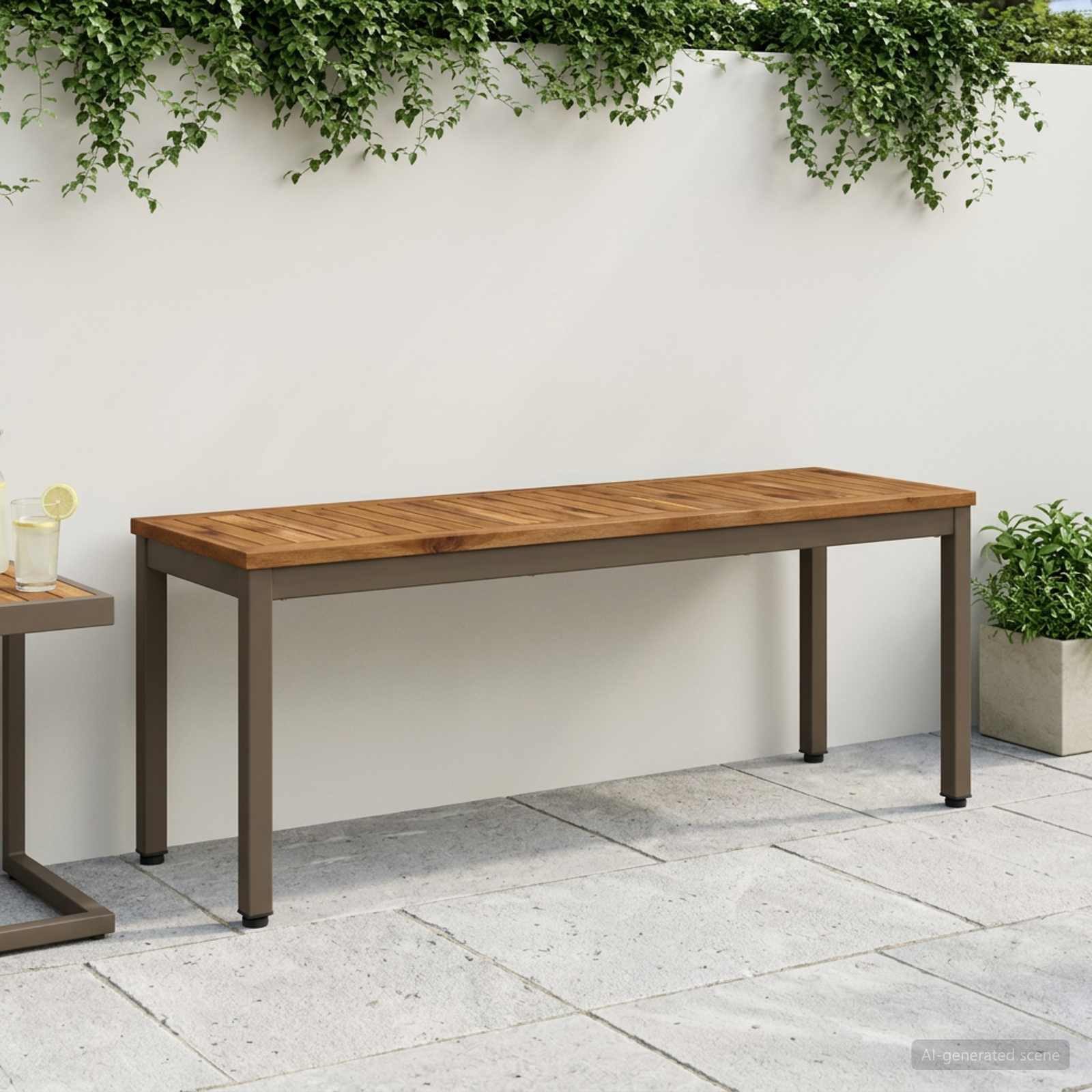 vidaXL Gartenbank Gartenbank 108,5 x 35 x 45 cm Massivholz Rechtwinklig (1-St)
