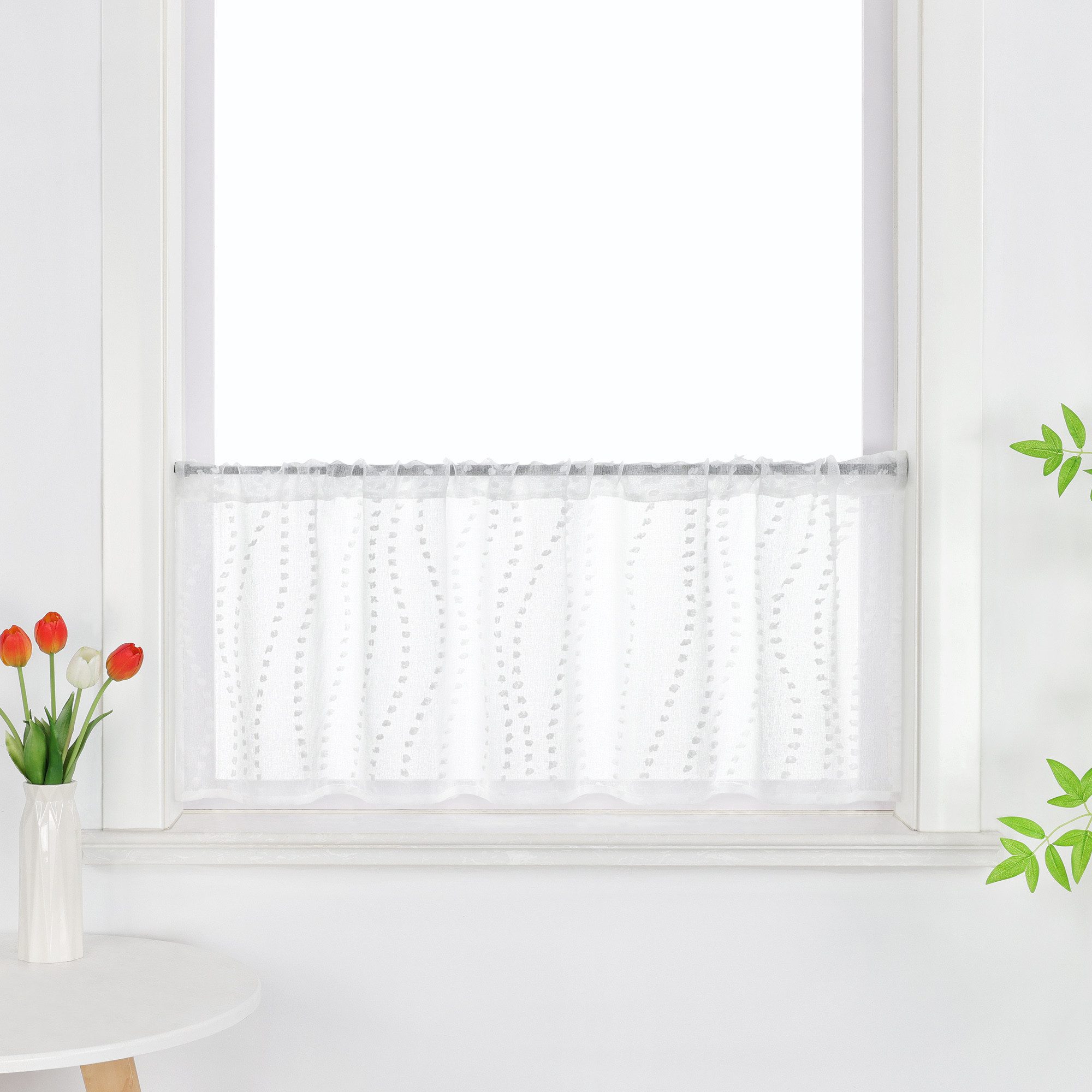 Joyswahl Scheibengardine, Stangendurchzug, transparent, Wellenmuster mit kl günstig online kaufen