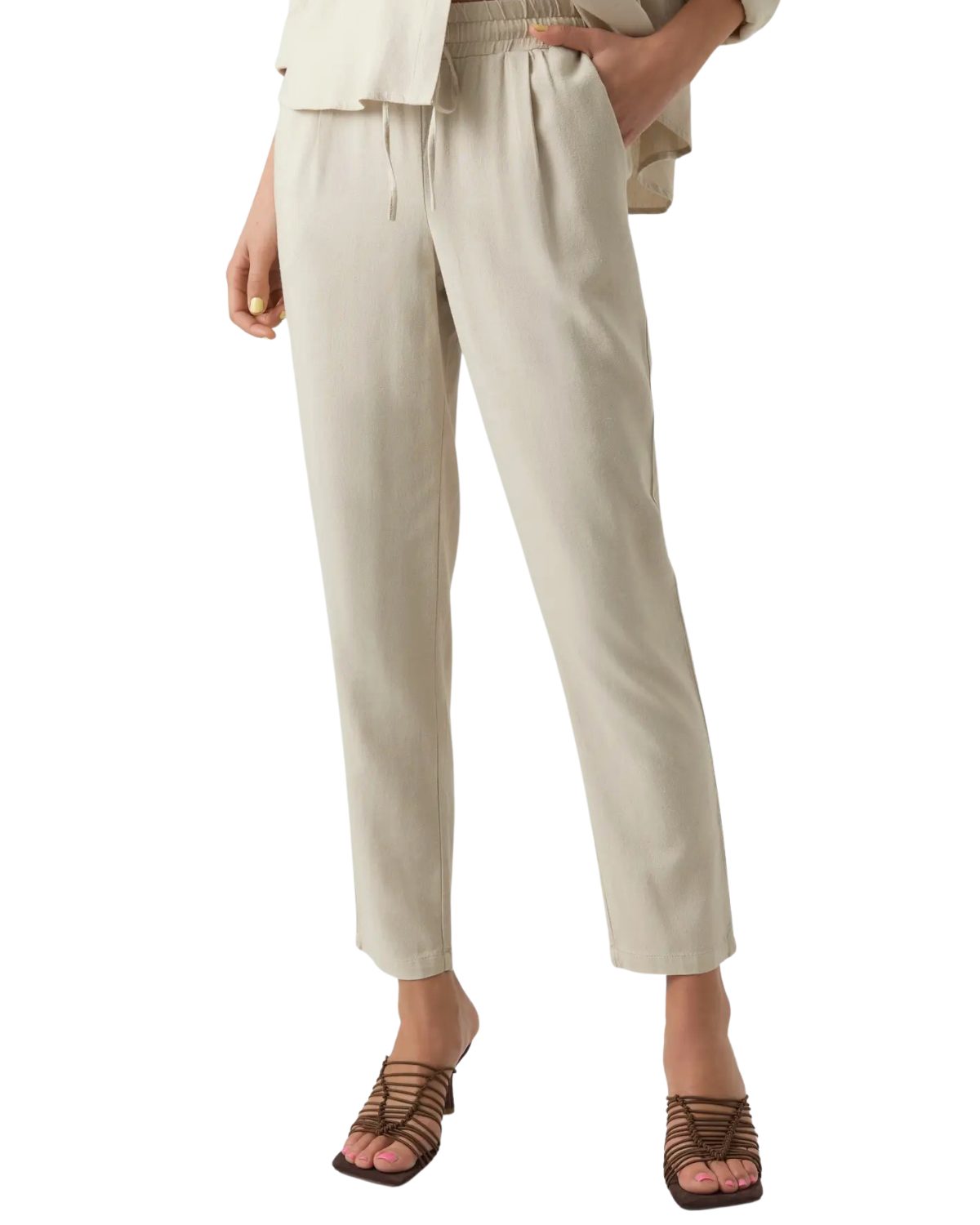 Vero Moda Leinenhose Mid Waist Ankle Hose moderne Stoffhose in knöchellange günstig online kaufen