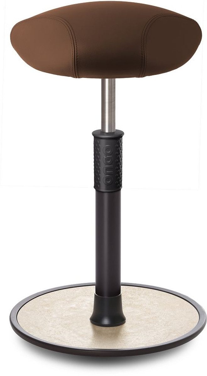 ONGO Bürostuhl Sitz- Stehhocker Free Tall Triangel Boxmark Leder Braun schwarz /creme