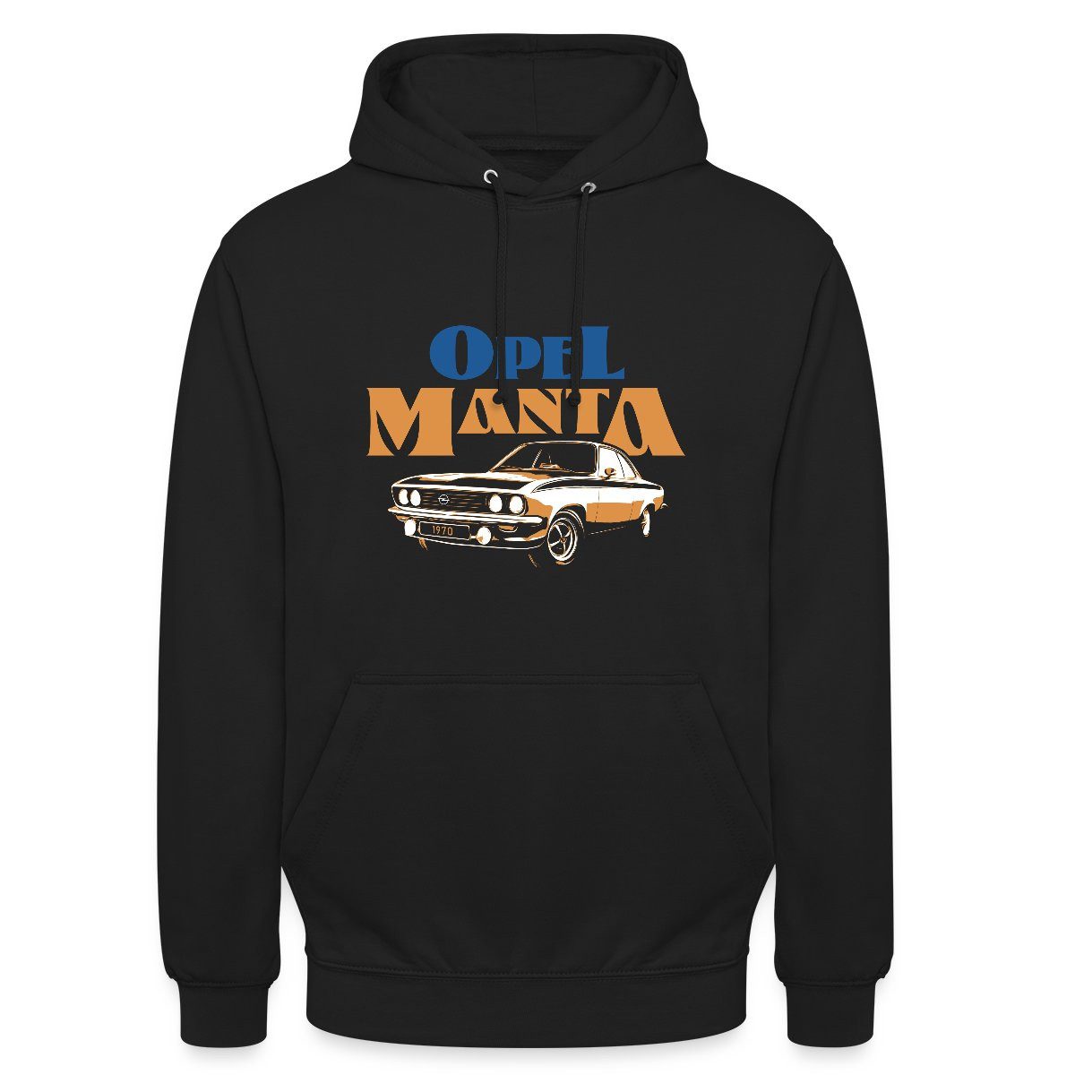 Hoodie Opel Manta Cooles Design In Blau Und Orange Unisex Hoodie