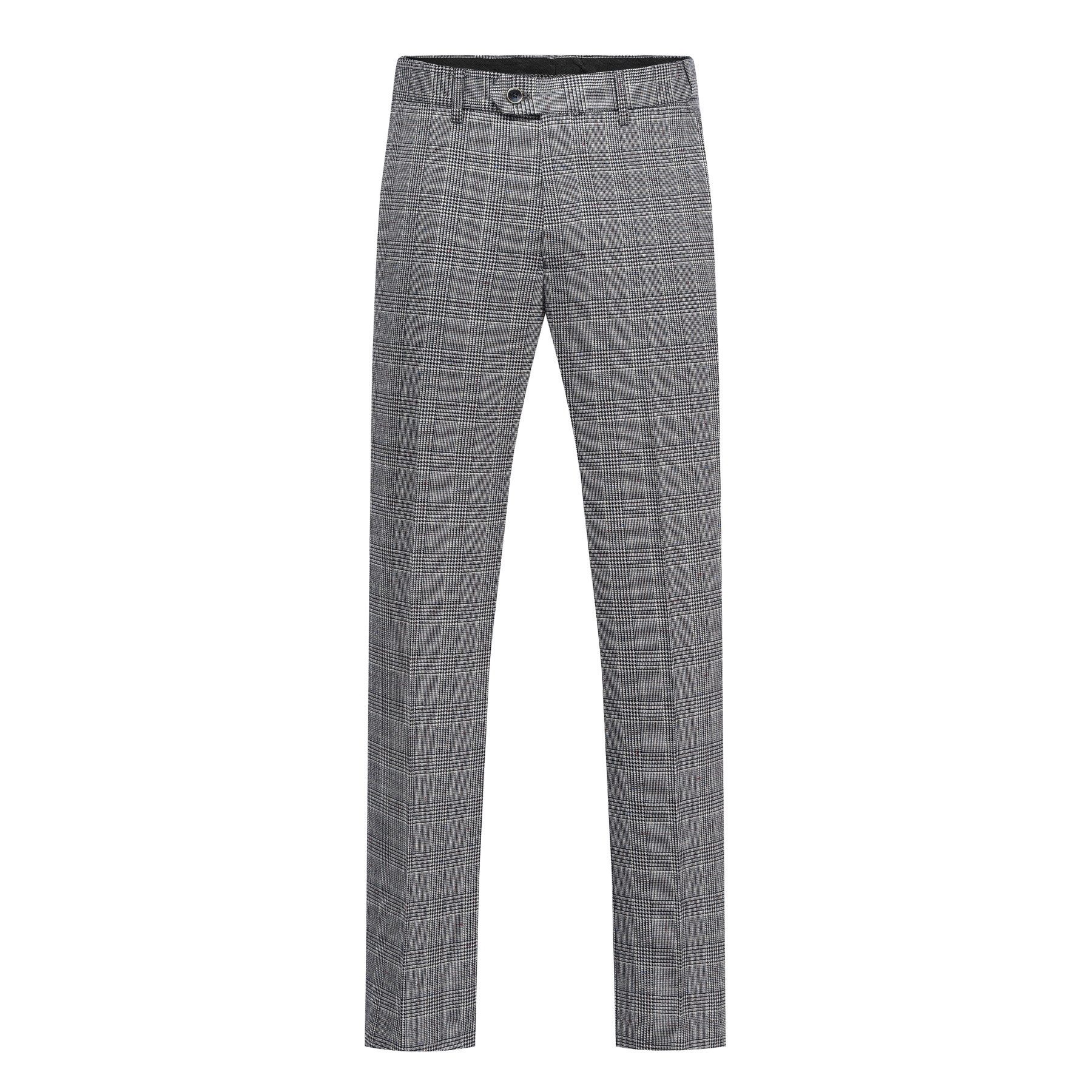 Allthemen Anzug (2 tlg) kariertes Anzug-Set Regular Fit Businessanzug im elegantem Look – Bild 4 von 5