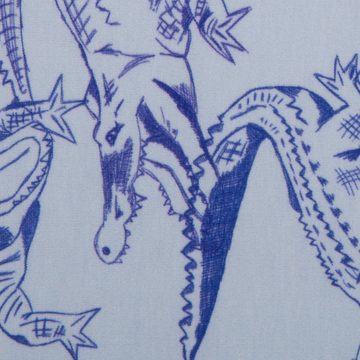 larissastoffe Stoff Jersey Swafing Crocodiles Krokodil by Cherry Picking blau-weiß, 13,00, Meterware, 50 cm x 160 cm überbreit