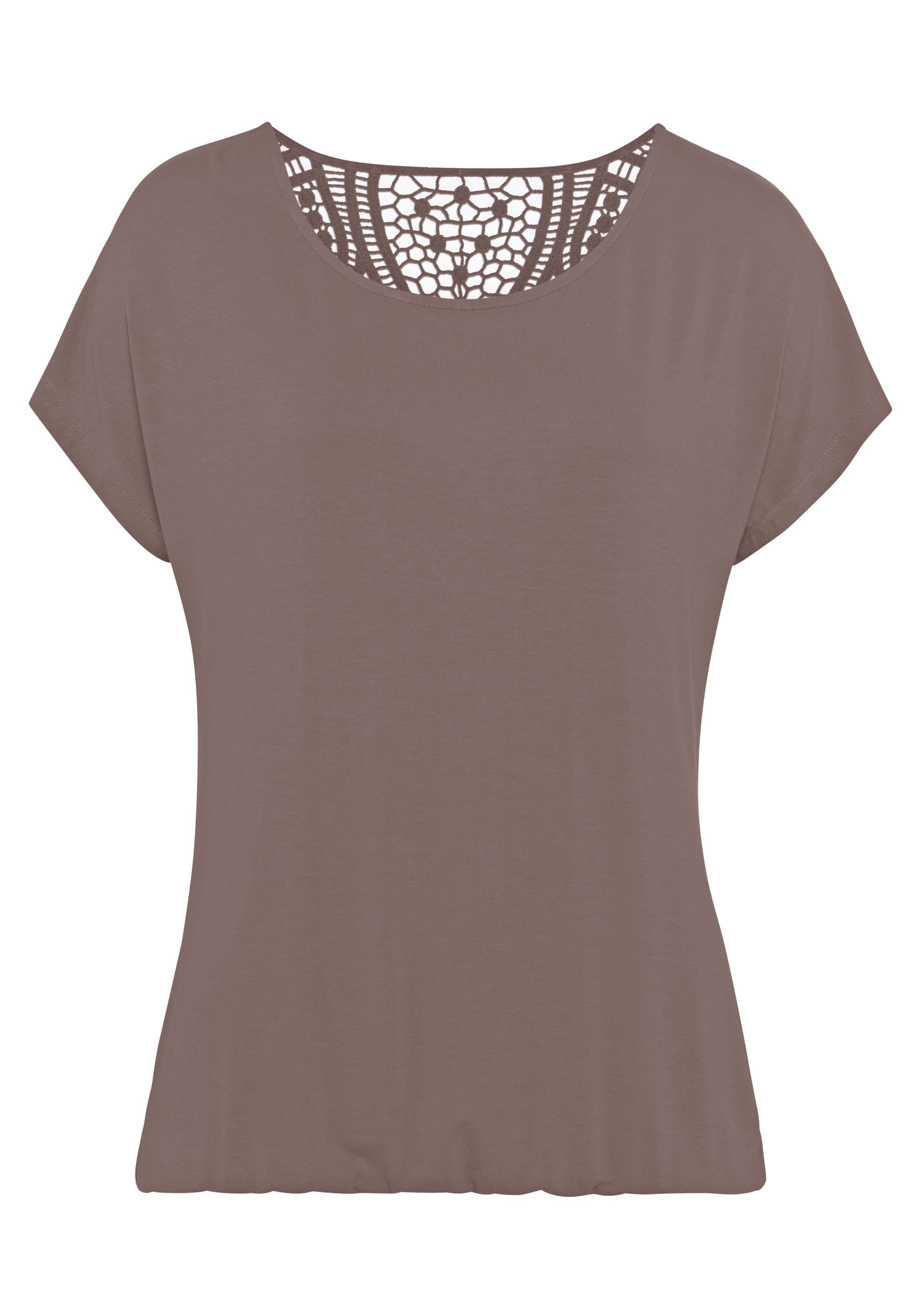 Vivance by Lascana Kurzarmshirt mit Spitzeneinsatz am Rücken (2er-Pack) aus elastischem Viskose-Jersey, sommerlich leicht