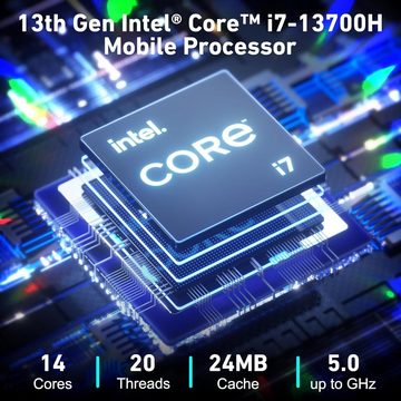 GEEKOM Mini-PC (Intel i7-13700H i7-13700H, Intel Iris Xe, 32 GB RAM, 1000 GB SSD, Mini-pc it13 intel i7-13700h mini nuc computer 32 gb und 1000 gb wifi)