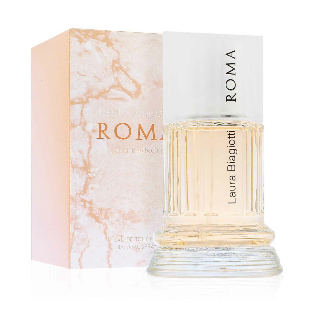Laura Biagiotti Eau de Toilette Roma Fiori Bianchi, Glasflakon, Parfüm EDT, Damenduft