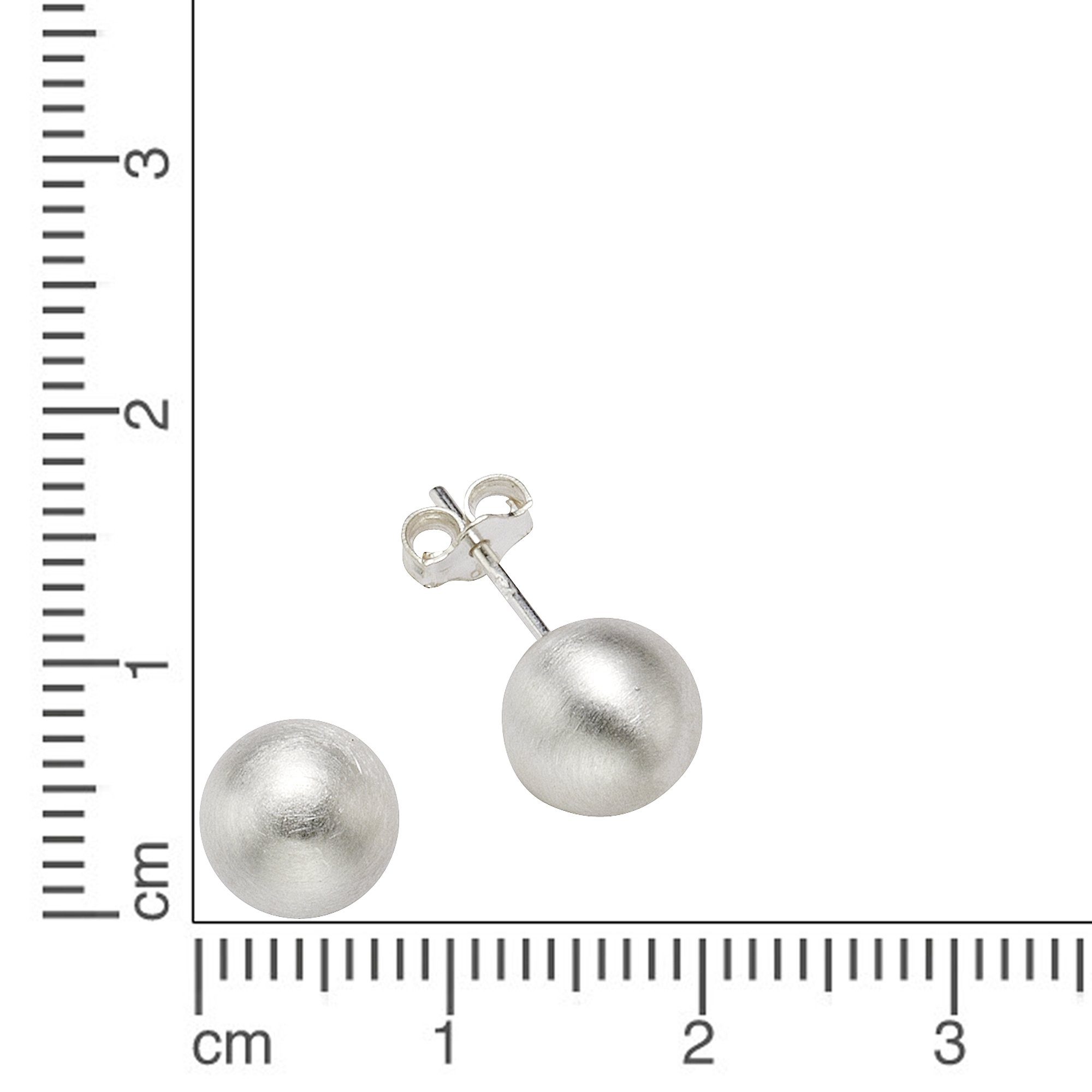 Zeeme Paar Ohrstecker 925/- Sterling Silber mattiert 8mm günstig online kaufen