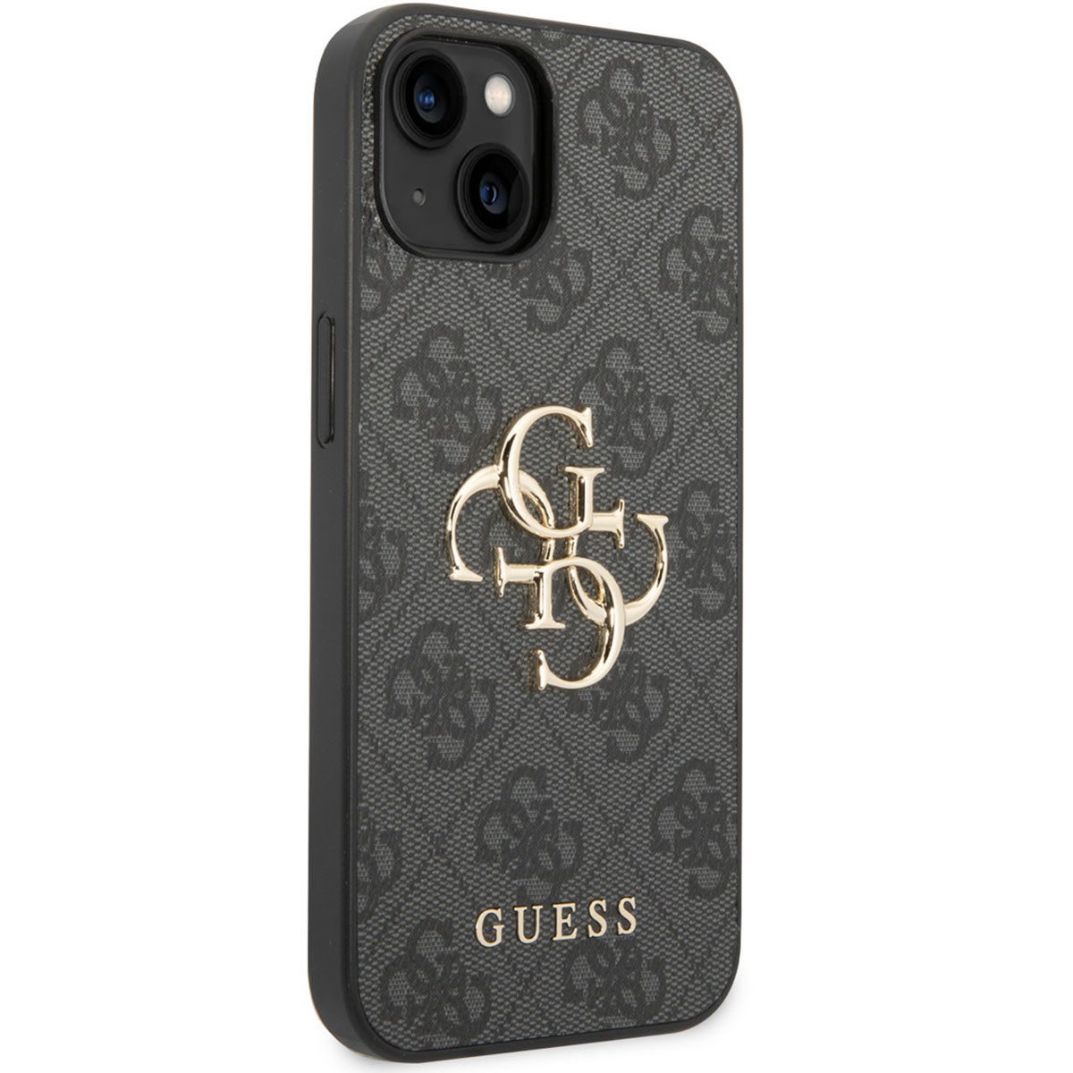 Guess Backcover Guess 4G Metal Logo Back Cover Apple iPhone 15 - Grau