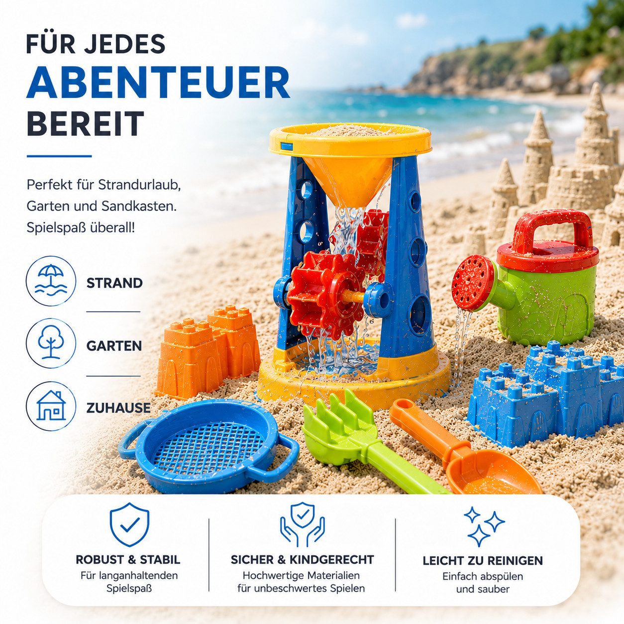 TK Gruppe Sandform-Set Sandspielzeug-Set aus Kunststoff, 4-, 9- oder 11-teilig – Bild 5 von 5