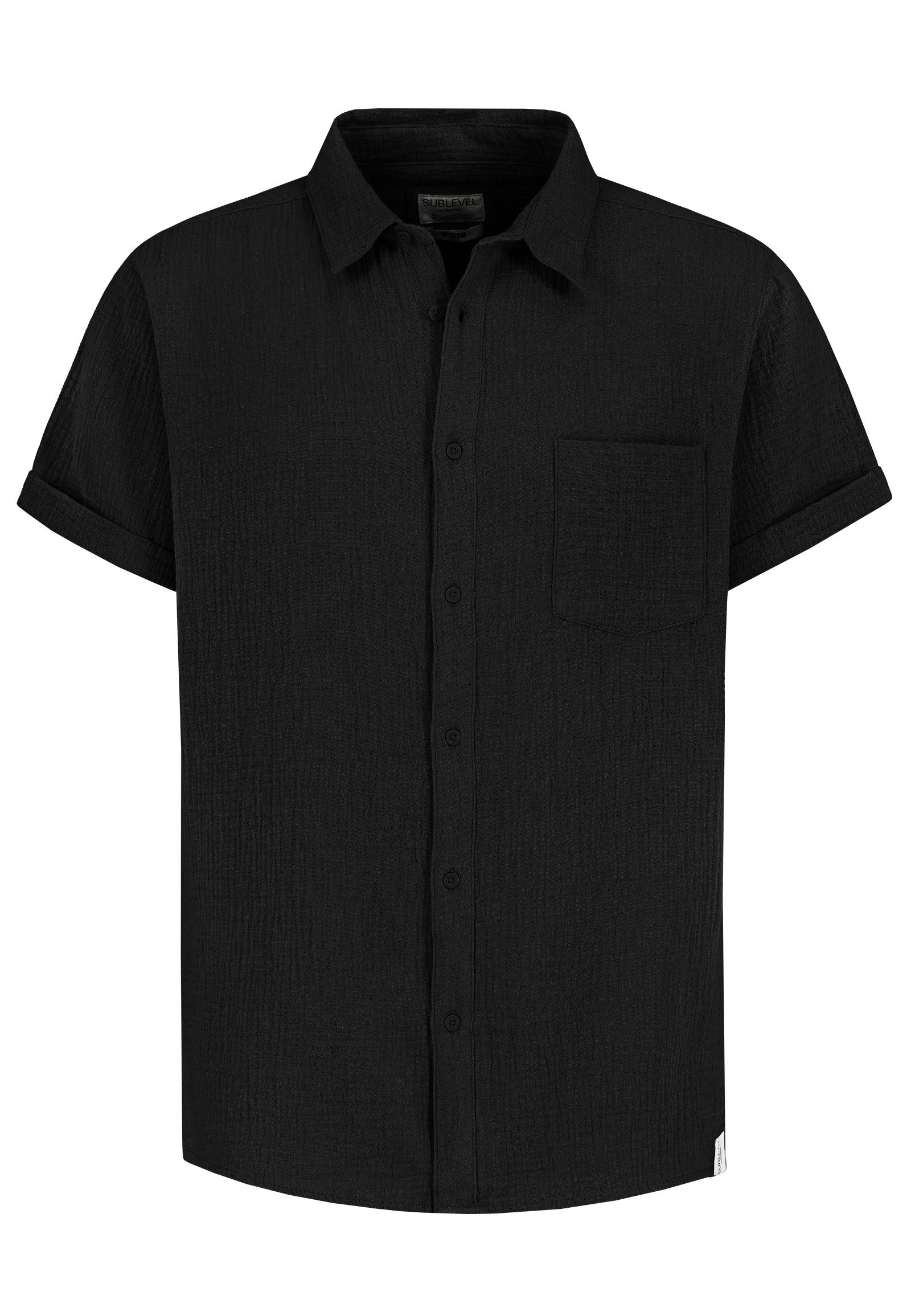 SUBLEVEL Kurzarmhemd Herren Musselin Sommerhemd regular-fit günstig online kaufen