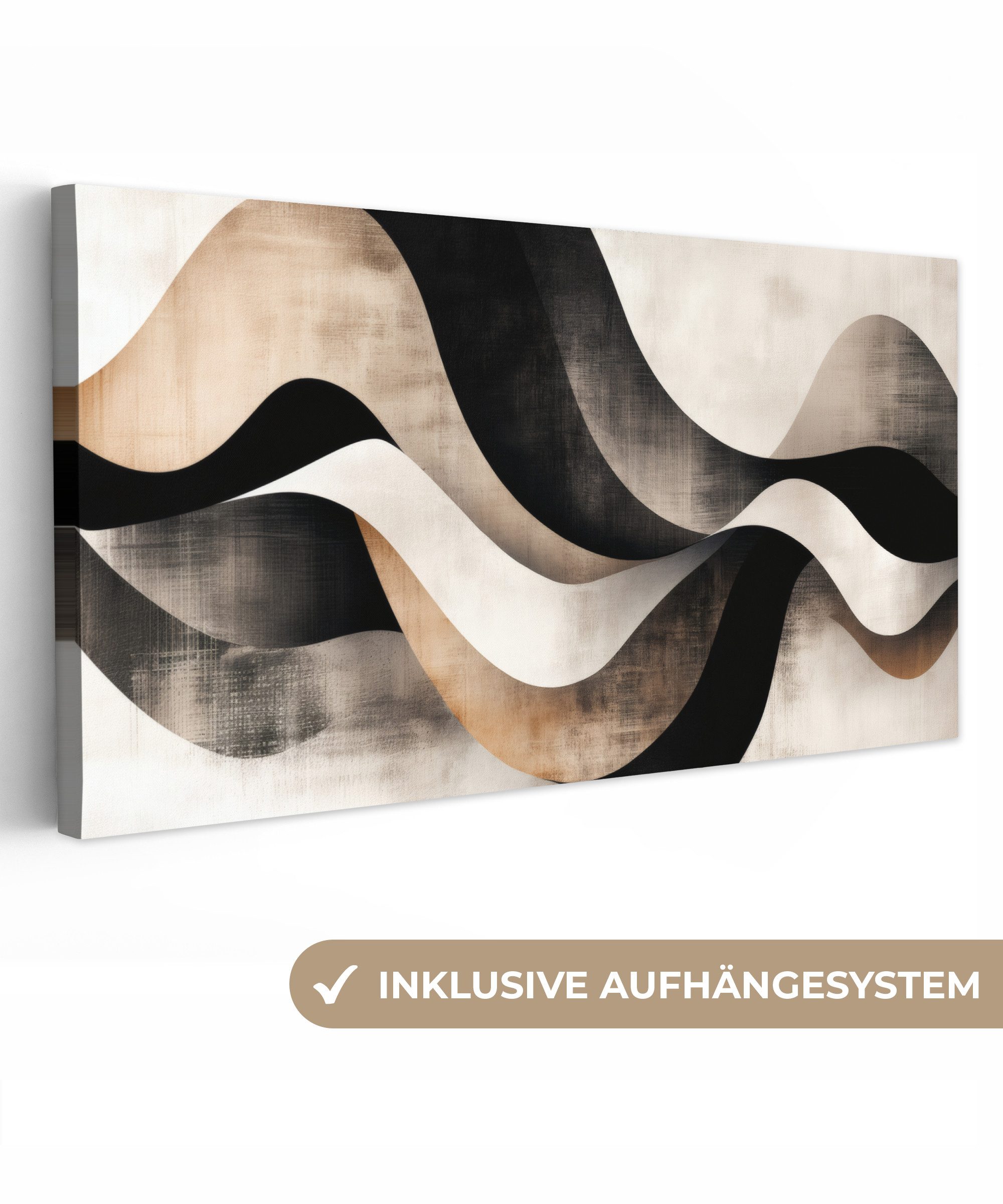 OneMillionCanvasses® Leinwandbild Panorama Abstrakt - Wellen günstig online kaufen