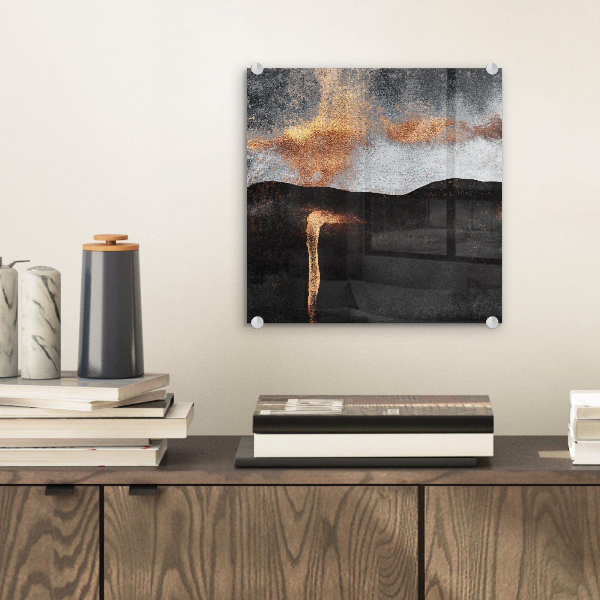 MuchoWow Acrylglasbild Abstrakt - Gold - günstig online kaufen