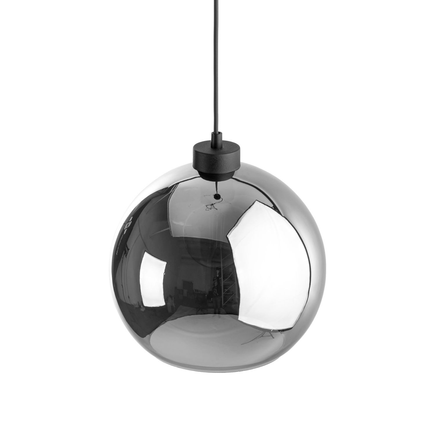 Licht-Erlebnisse Pendelleuchte ZAKARIYA, ohne Leuchtmittel, Rauchglas H: max. 115 cm D: 25 cm rund Schwarz Graphit E27 Modern