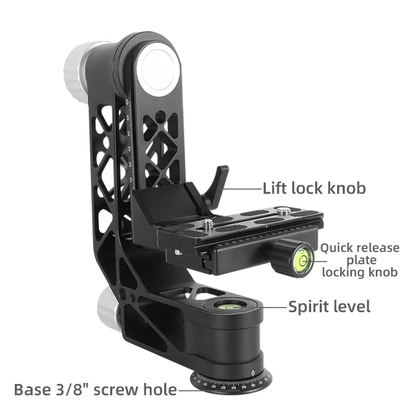 BEXIN 720° Panorama Gimbal Stativkopf mit Schnellverschlussvorrichtung Kamerastativ
