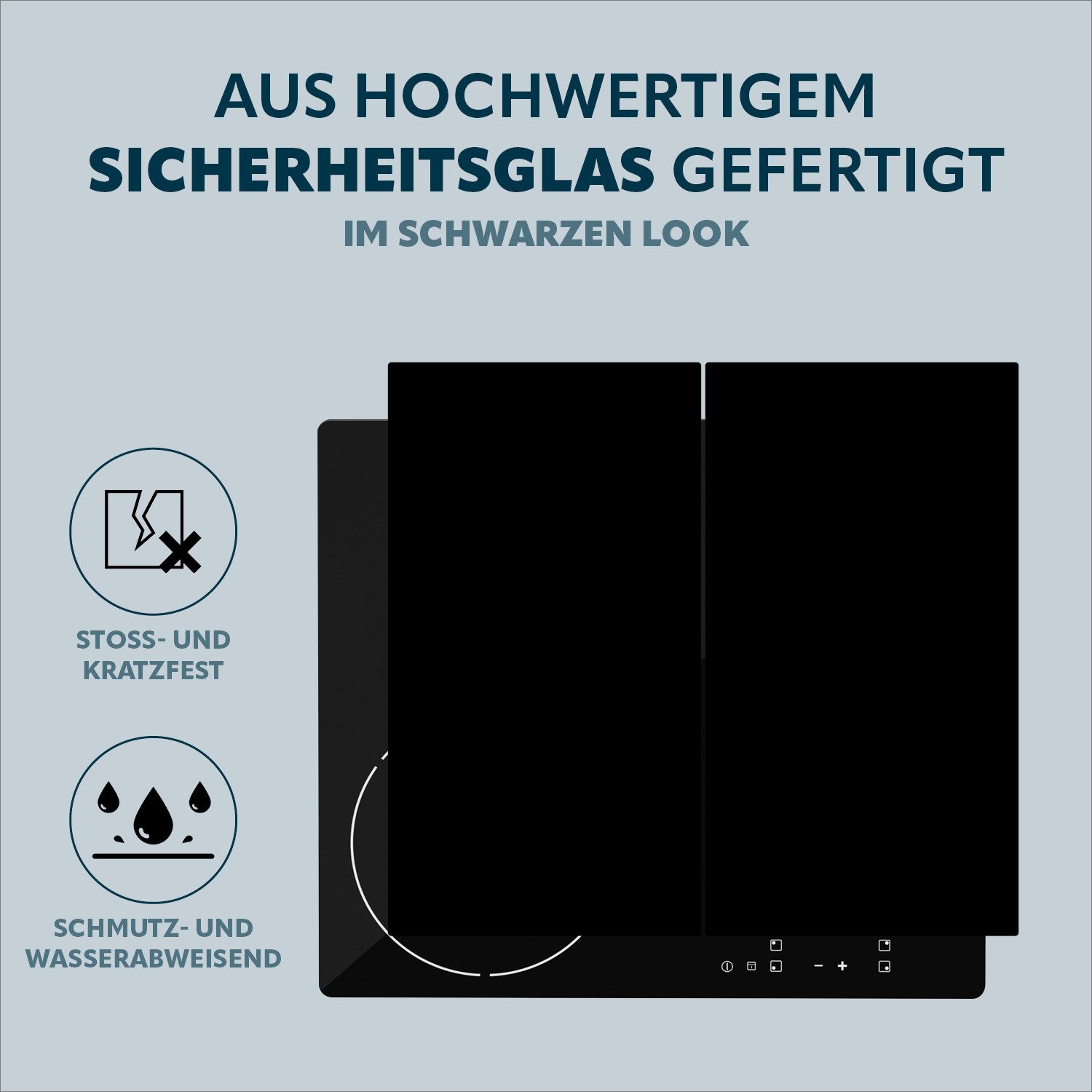bremermann Herd-Abdeckplatte Herdabdeckplatte, 2er Set, Sicherheitsglas ca. 30 x 3 x 52 cm (B/H/T), Glas, Kunststoff, (2 tlg) – Bild 4 von 5