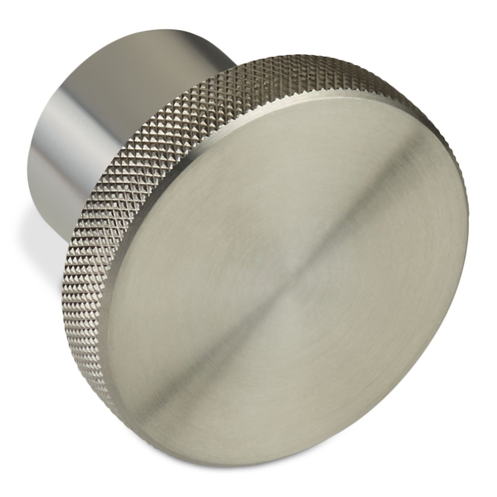 Möbelknopf VOLUME Ø 38 mm Edelstahl gerändelt