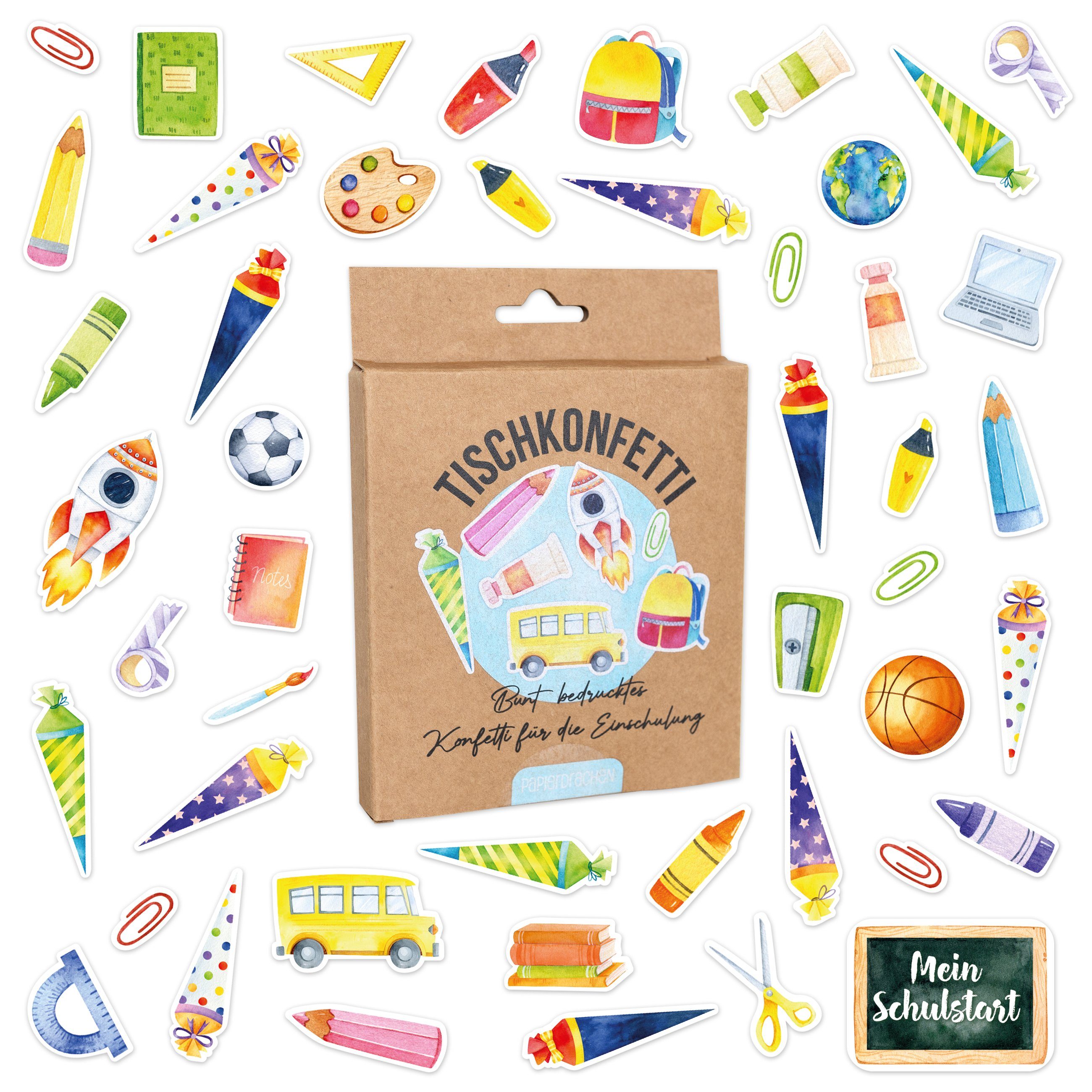 PAPIERDRACHEN Konfetti Tischkonfetti zur Einschulung - tolle Dekoration, Tischkonfetti