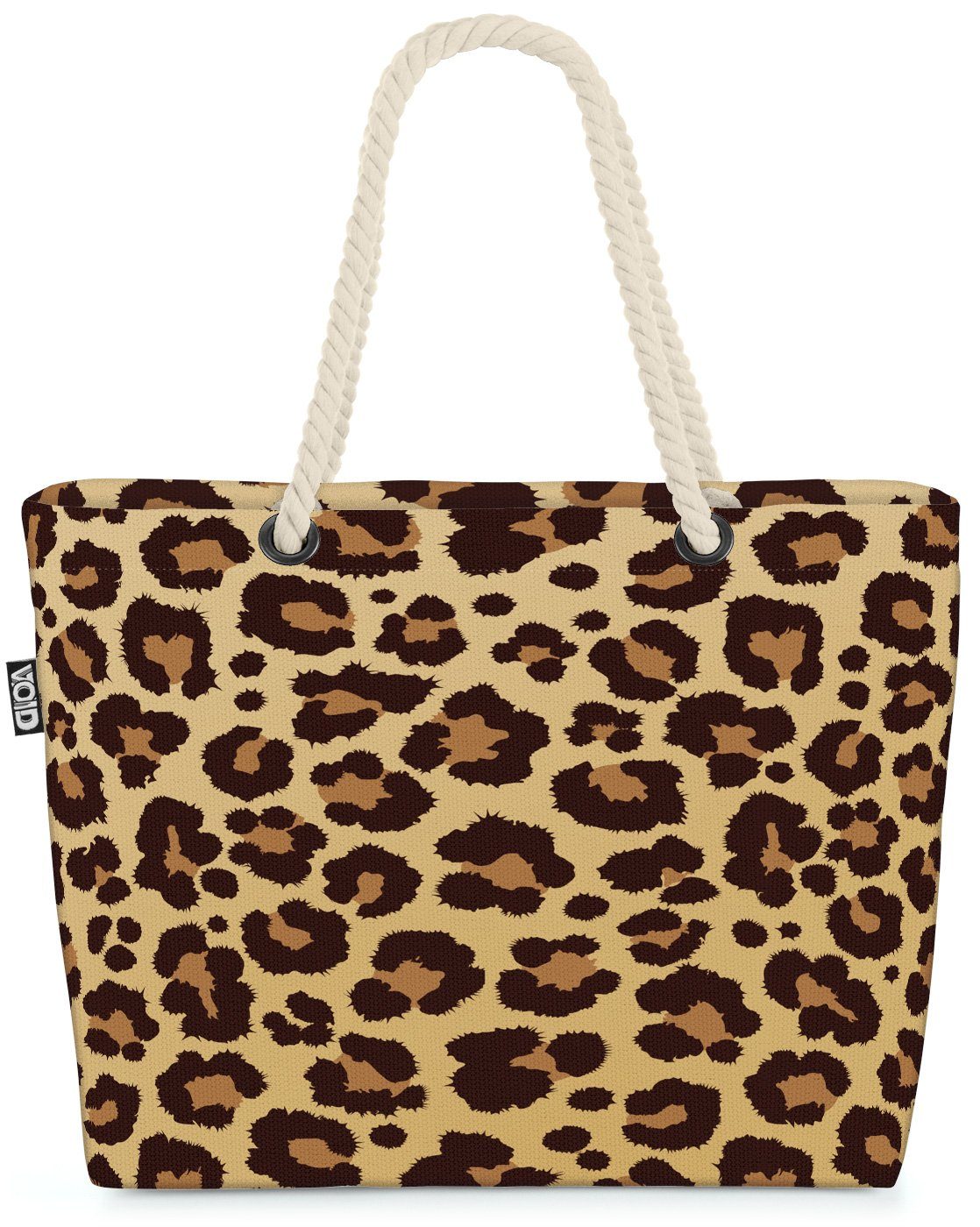 VOID Strandtasche (1-tlg), Leopard Leo-Print Muster Beach Bag Wild-Katze Raubkatze Safari Savann
