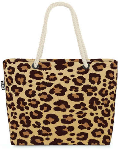 VOID Strandtasche (1-tlg), Leopard Leo-Print Muster Beach Bag Wild-Katze Raubkatze Safari Savanne Leopard