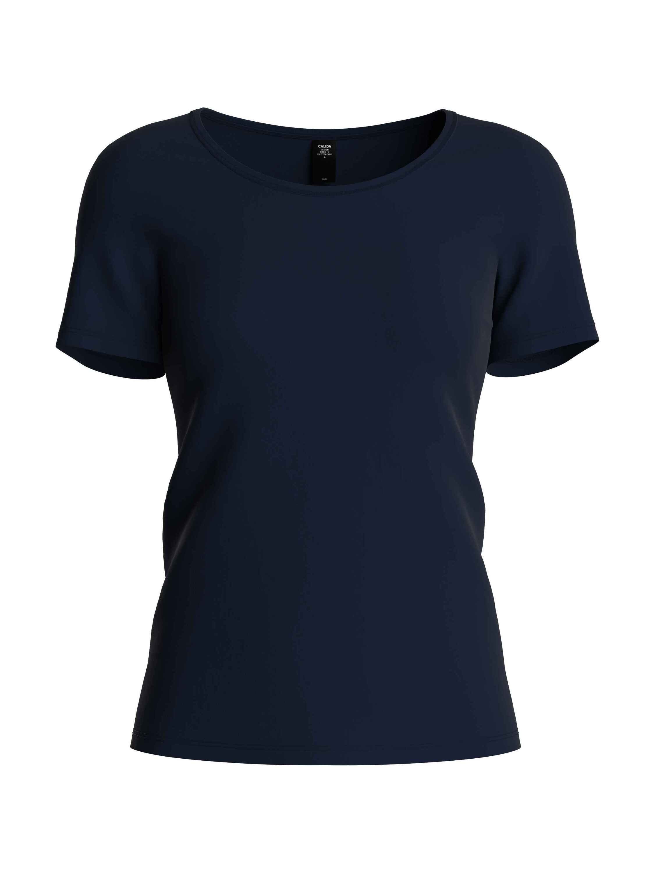 Rundhals Unterziehshirt (1-St) dark blue T-Shirt, CALIDA