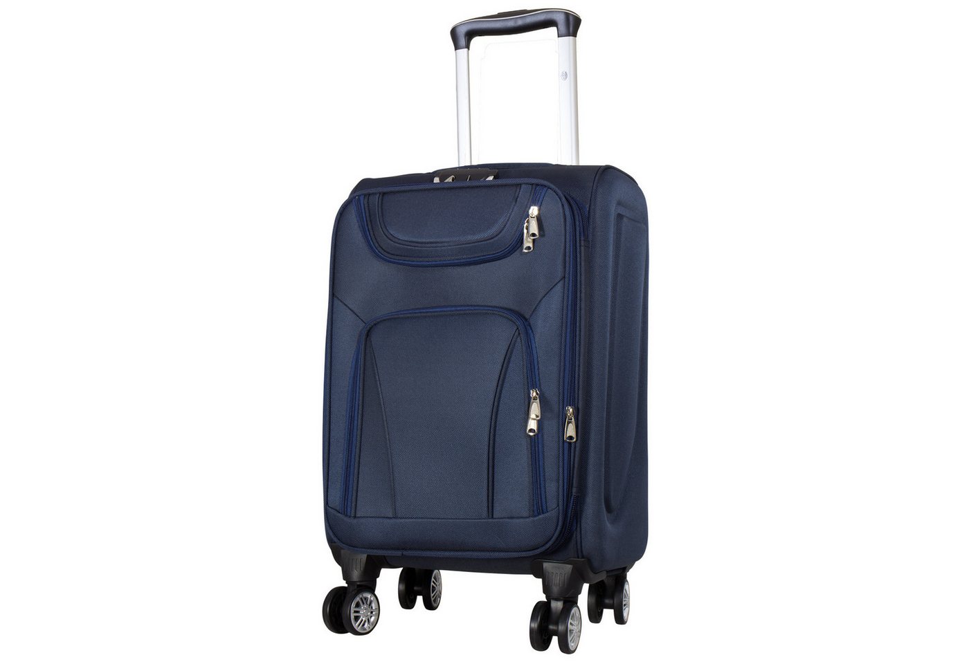 Trendyshop365 Weichgepäck-Trolley Maribor, 4 Größen, 4 Farben, 4 Rollen, Weichgepäck, Zwillingsrollen, Zahlenschloss, 2 Außentaschen, Dehnfalte
