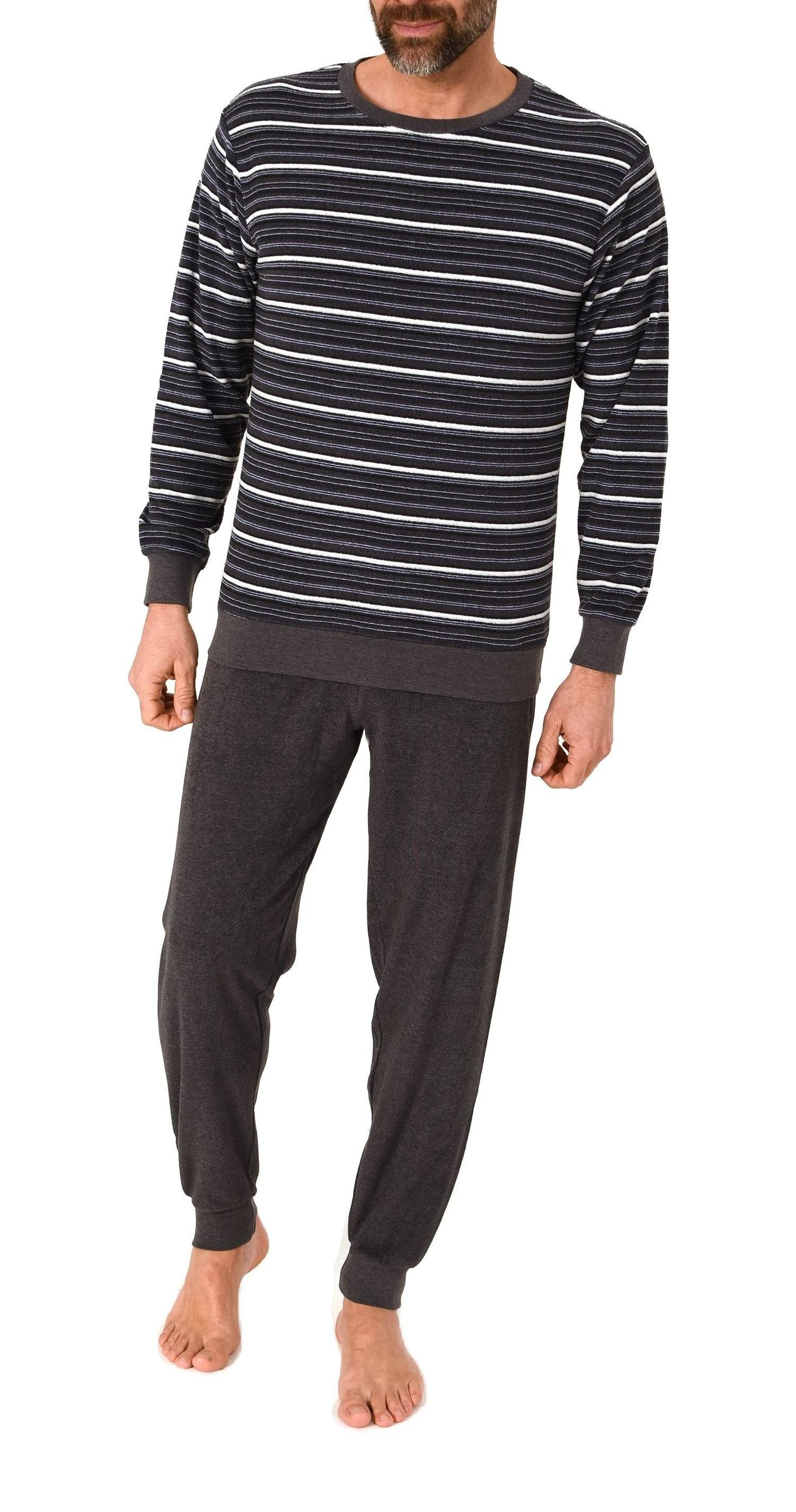 Pyjama Normann Herren Frottee Schlafanzug Streifenlook – auch in Übergrößen