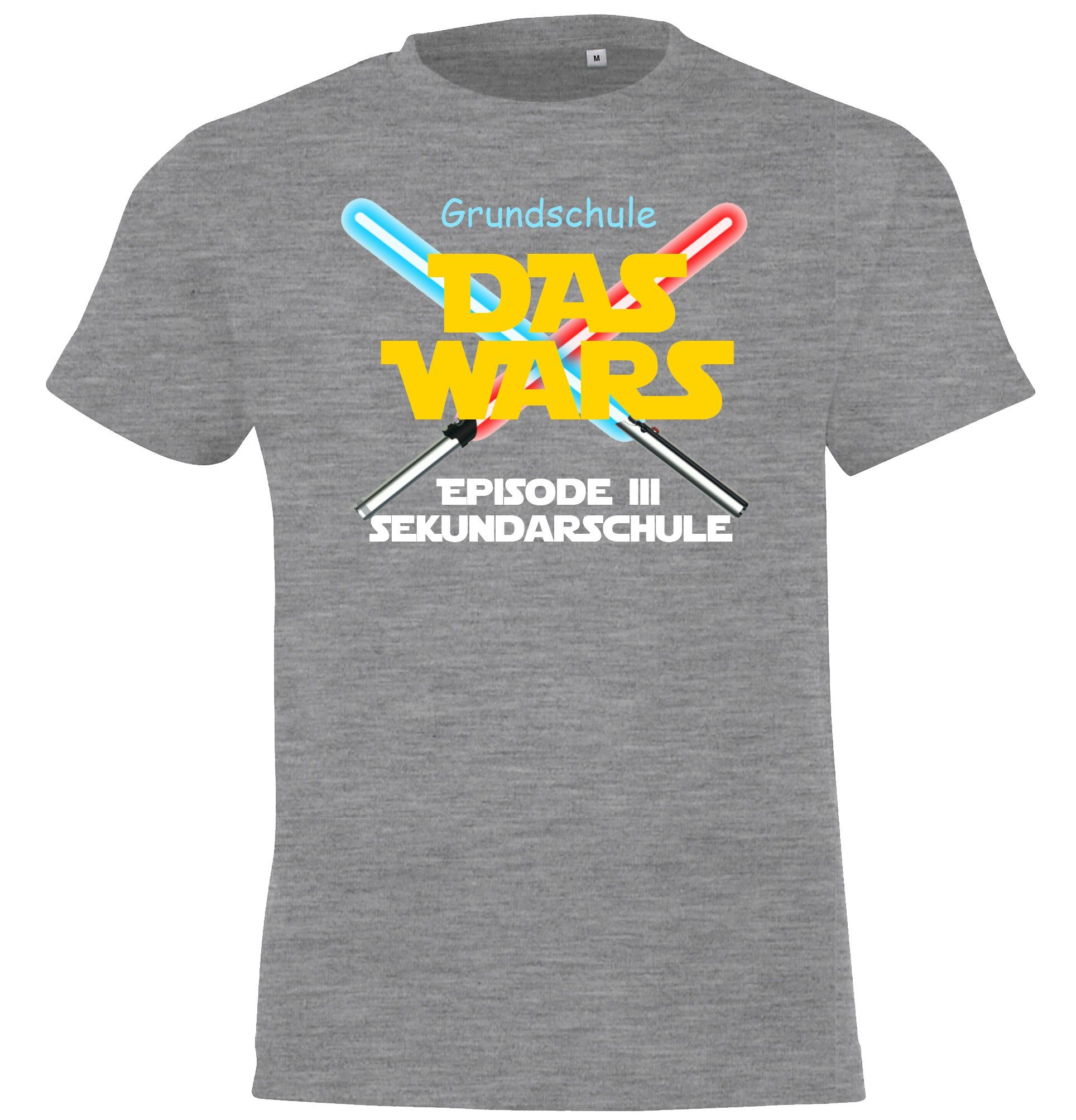 Youth Designz T-Shirt Grundschule Das Wars Kinder Shirt mit lustigem Motiv der Schulzeit Grau