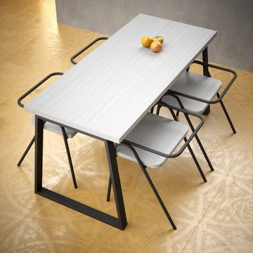 sossai® Tischgestell Stahl Trapez Tischkufen 50cm x 70cm in Schwarz (2-St), Rahmen: 60mm Breit